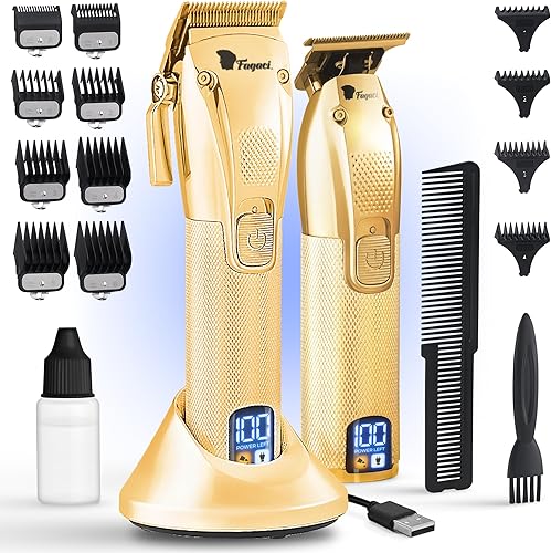 Fagaci Juego de cortapelos profesional para hombre, Turbo Power con corte preciso, cortadora de pelo para corte de cabello, juego de cortadora de