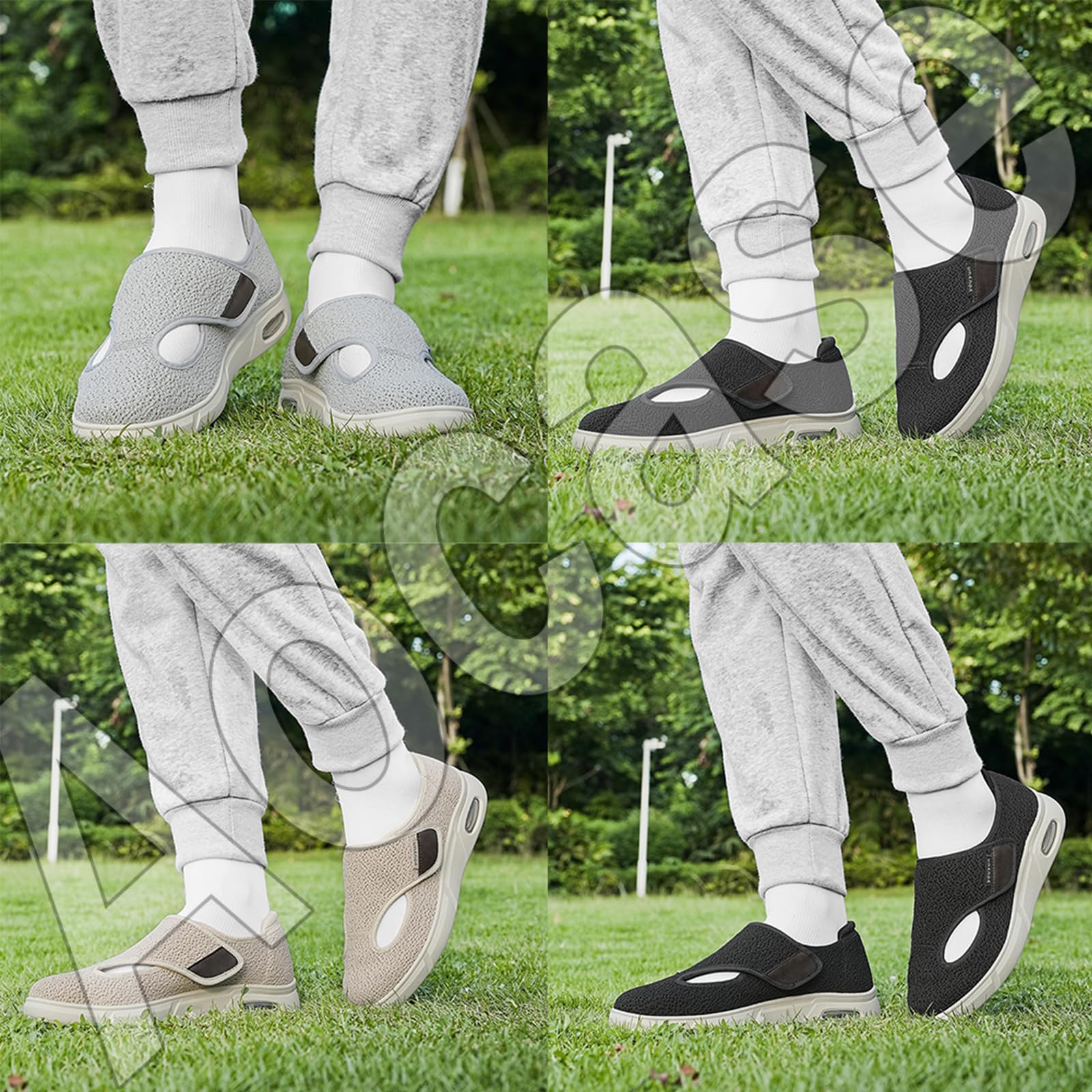 Zapatos para Caminar Zapatillas Pie Diabetico Verano Hombre Mujer Zapato Ortopedico Enfermería Cómodas Ancho Especial Calzado pies Anchos Ortopédicos,Gris,38 EU