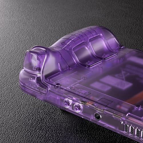 Miniatura 6 de eXtremeRate Placa trasera personalizada color morado atómico transparente para cubierta de vapor, funda de repuesto de consola de mano, juego
