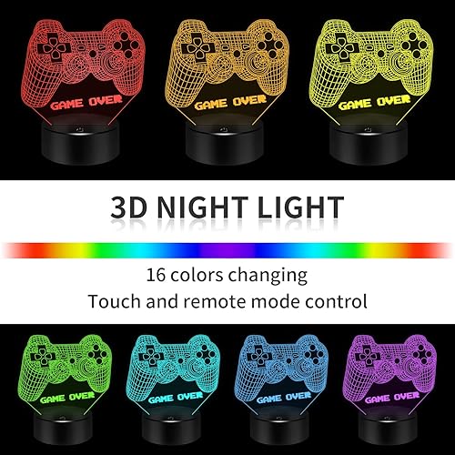 Miniatura 9 de BASSI Lámpara de regalo de panda, luz nocturna que cambia de 16 colores, juguete de panda a control remoto para niños, regalos de cumpleaños y