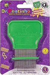 Pente Fino de Aço Inox para remoção de Piolhos e Lendeas (1, Verde)