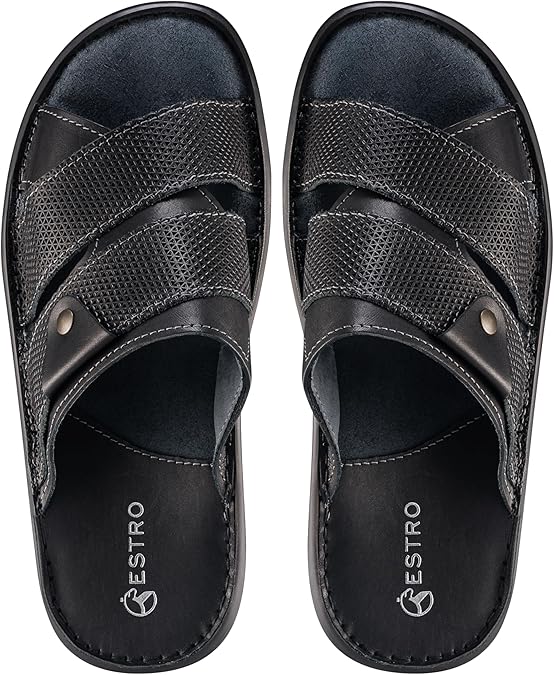 Sandali Uomo ESTRO In Pelle - Suola Gomma Antiscivolo S2 | Comodi, Traspiranti, Per Estate - Foto 7