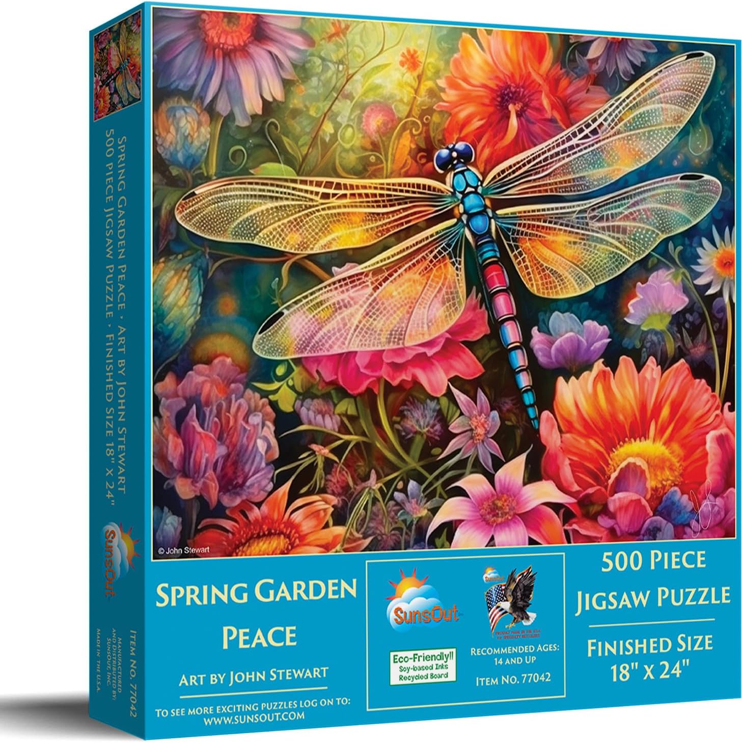 SUNSOUT INC - Spring Garden Peace - 500 pc Jigsaw Puzzle by Artist: John Stewart - Finished Size 18" x 24" - MPN# 77042