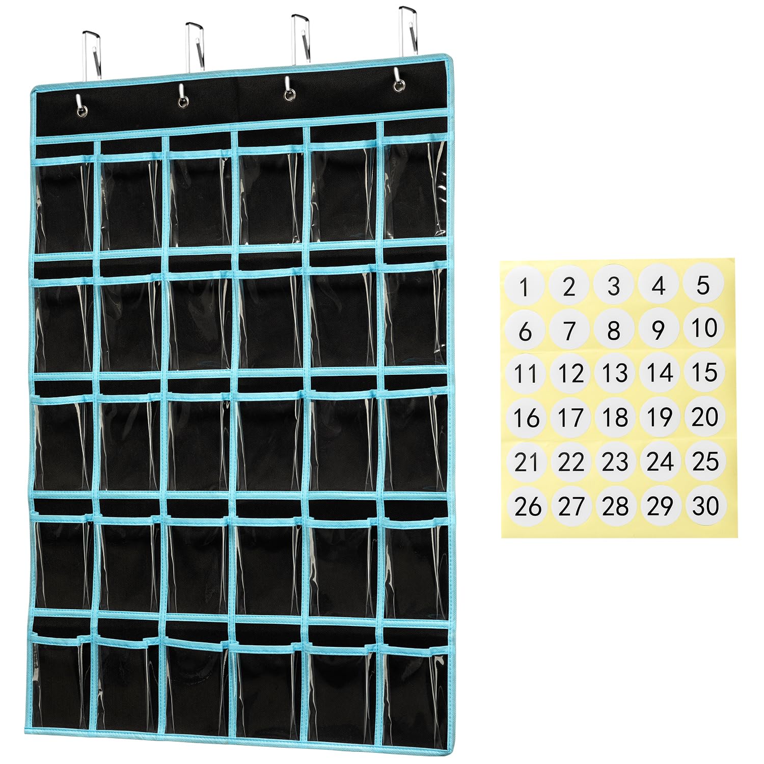 KEEPJOY Classroom Pocket Chart Organizer,Cell Phones Calculator Holder for Classroom Storage, Hanging Wall Door Calculator Phone Caddy for Classroom.