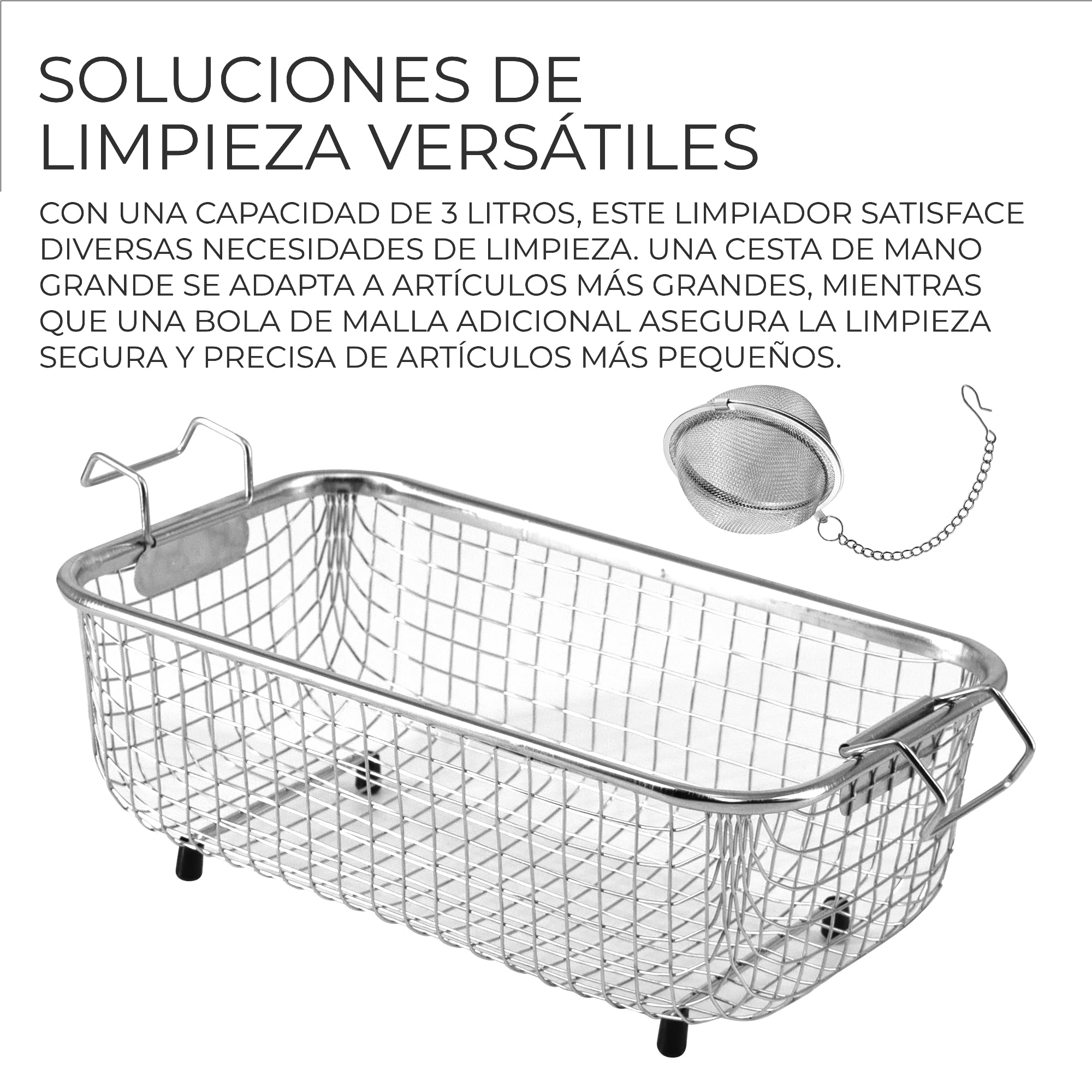 Limpiador Ultrasónico Profesional 3L Acero Inox 120W Máquina Ultrasónica Ultrasonidos Limpieza Joyería Piezas Metálicas con Temporizador Digital Temperatura Ajustable Cesta de Malla de Alambre GRATIS