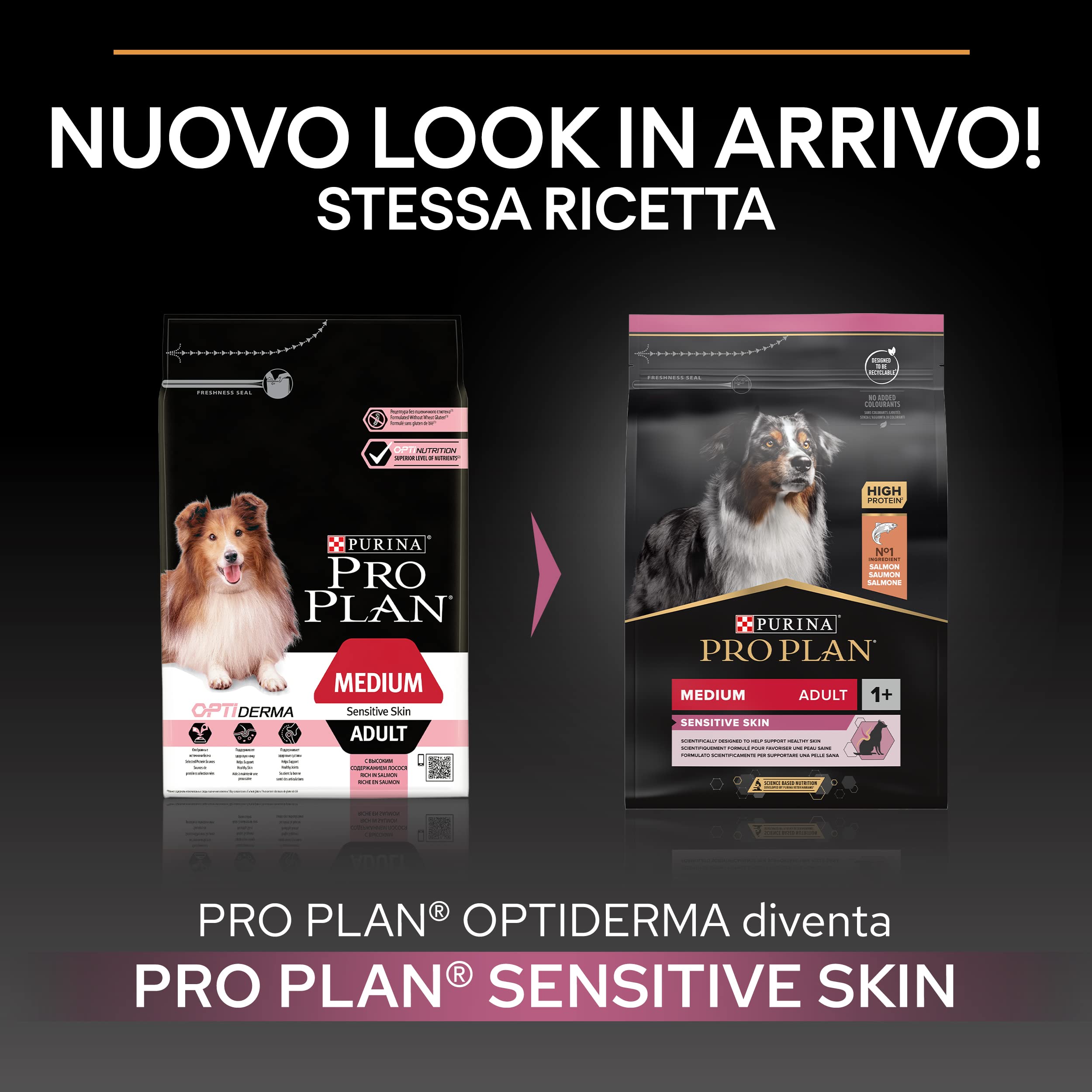 Purina Pro Plan Chien Adulte Moyen à Peau Sensible avec Optiderma Saumon 3 kg