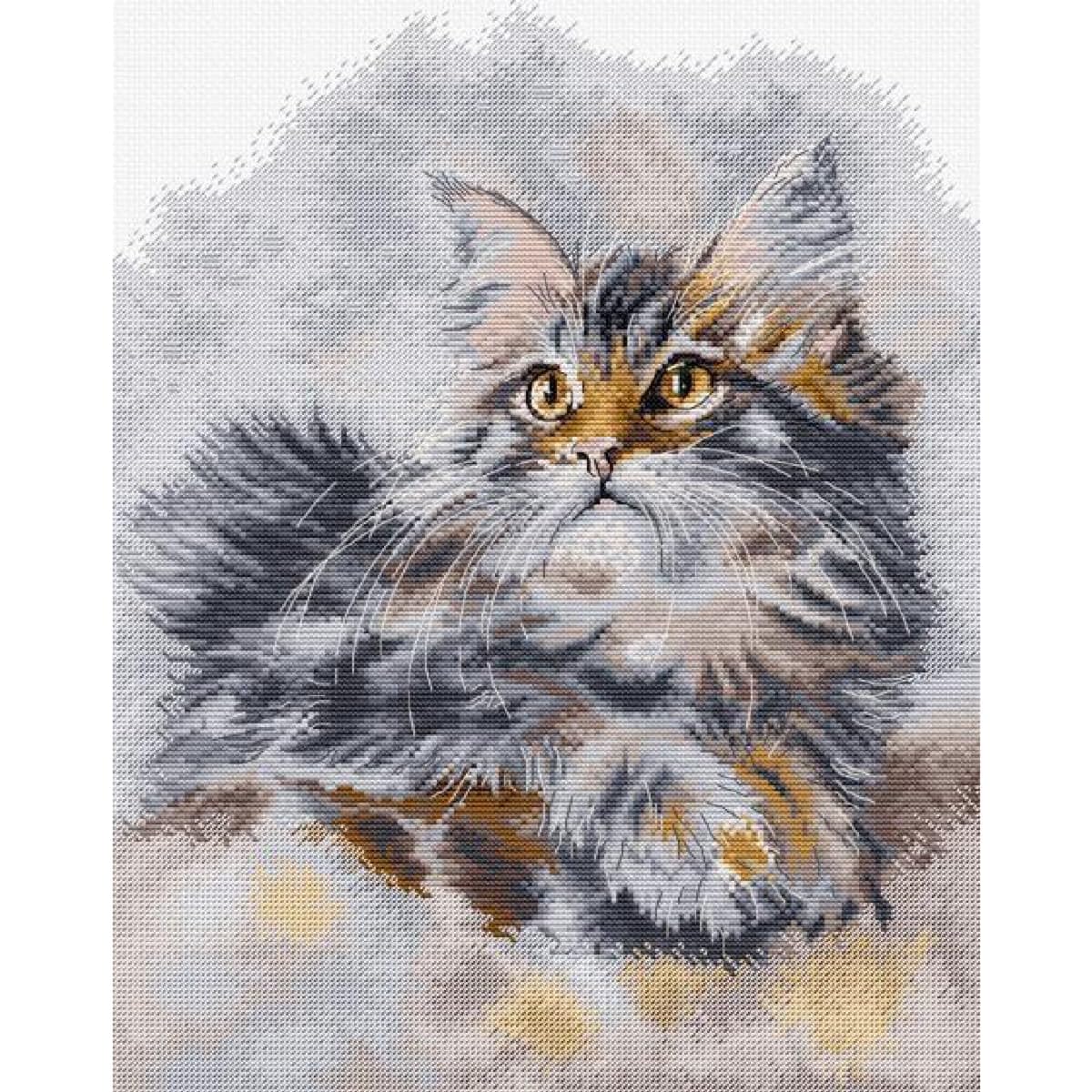 Hobbyjobby The Proud Cat Cross Stitch Kit Counted Cross Stitch Kit For Adults, Needlecraft And Embroidery Kit