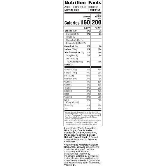 Chex CinnamonBreakfast Cereal, Gluten Free, 19.2 oz (Pack of 5)