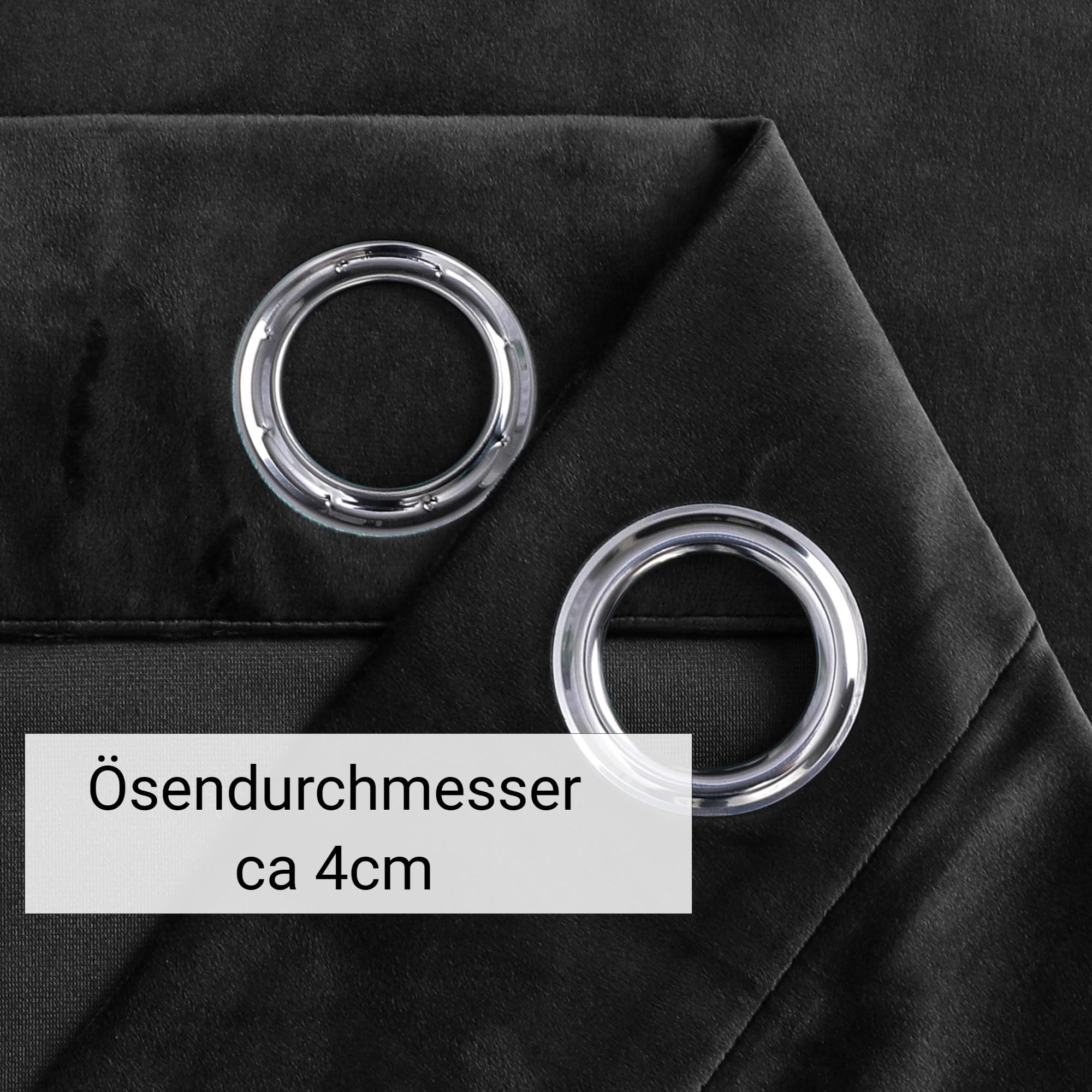 Cleanlevel Samtvorhang (2er Set) 140x245 cm – Vorhänge Blickdicht mit Ösen – Hochwertige blickdichte Vorhänge mit Hitzeschutz & Kälteschutz