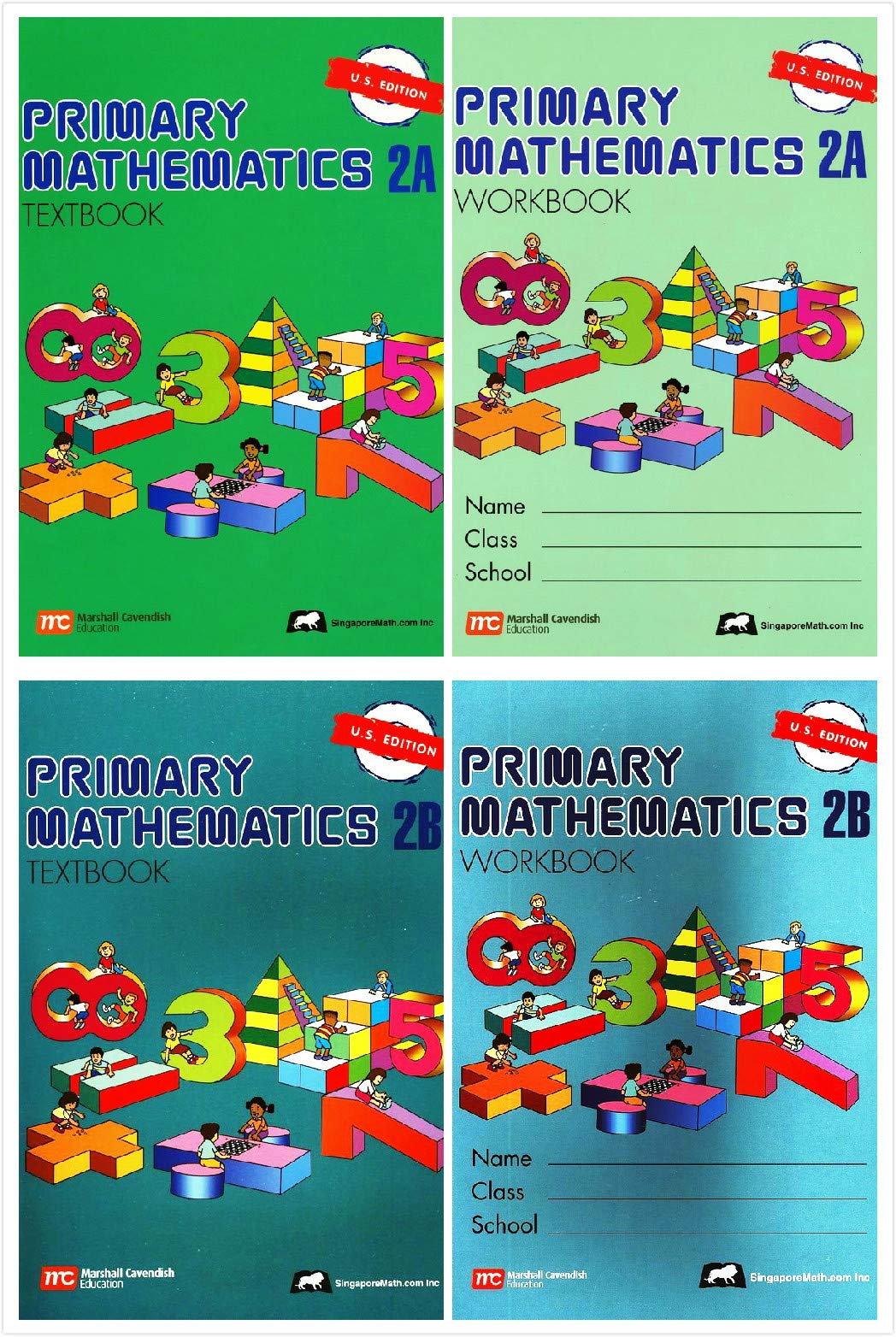 Singapore Primary Mathematics Grade 2 Kit (4 Books) - Textbooks 2A