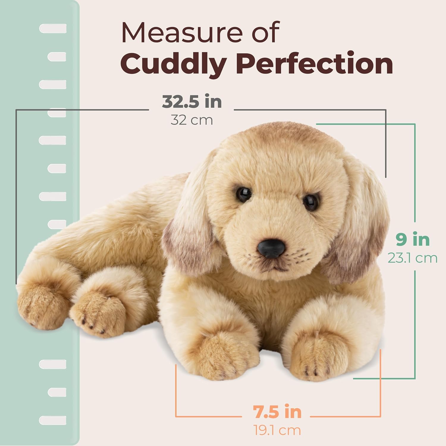 Bearington Baker The Everyday Golden Retriever Stuffed Animal, 13 Inch Stuffed Puppy, Ideal as a Christmas, Valentines, and Thanksgiving Gift, for Ages 3-10 Years and Beyond