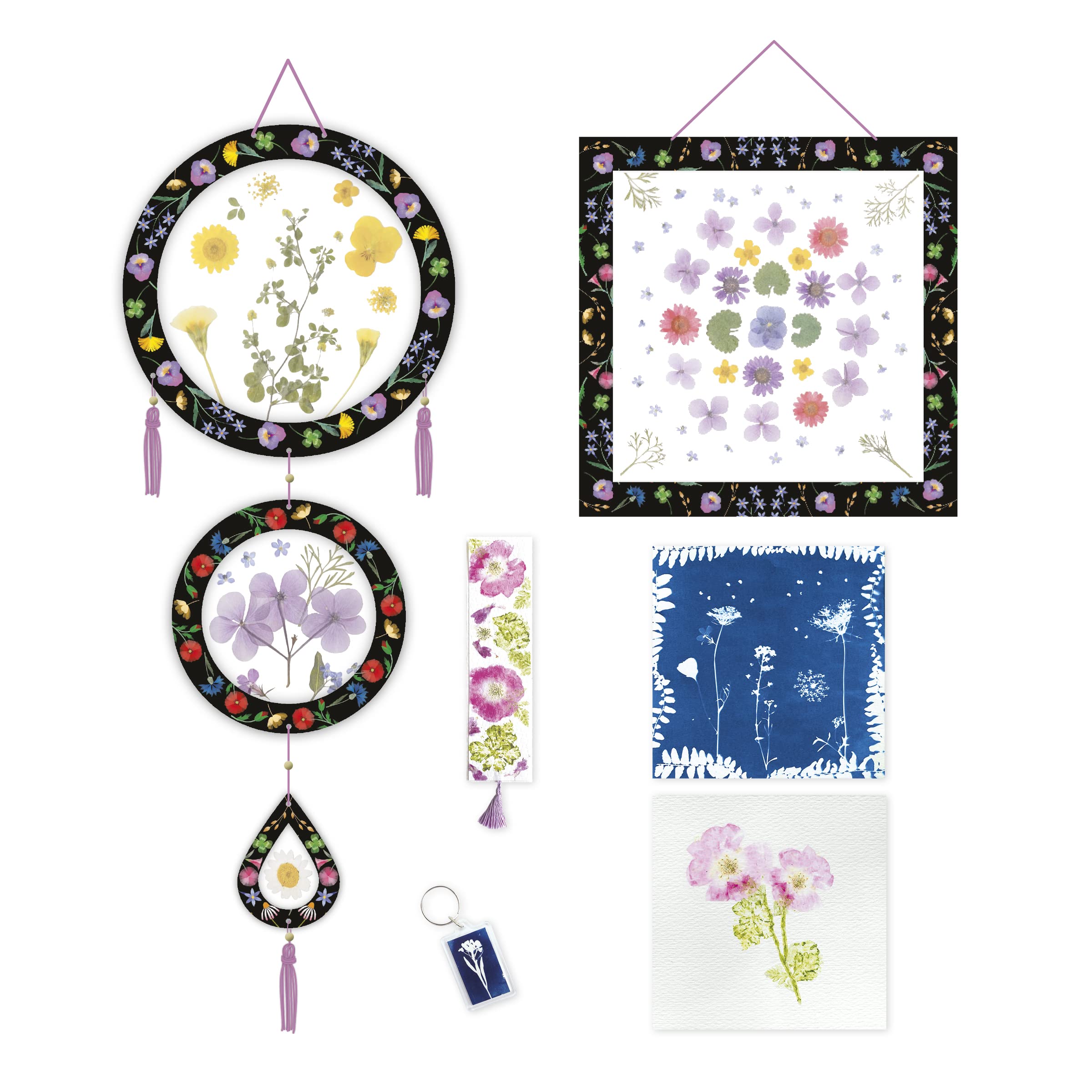 Janod - Kit Presse à Fleurs Enfant - 6 Activités à Réaliser - Les Ateliers Déco - Kit Loisir Créatif Enfant - Motricité Fine et Concentration - Dès 7 Ans, J07879