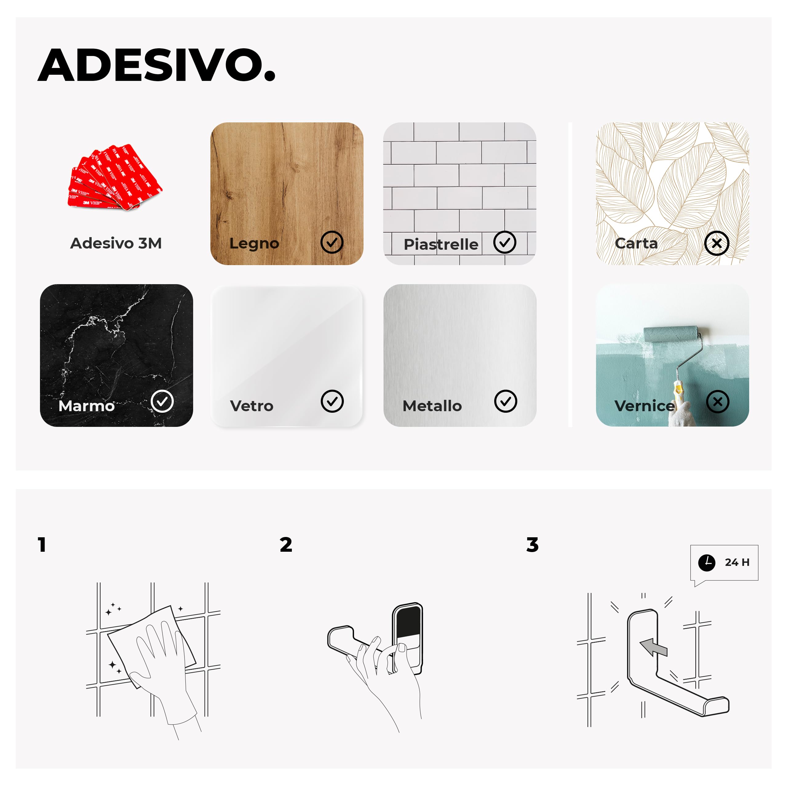 Porta Carta Igienica Adesivo | Portarotolo Carta Igienica Adesivo (Senza Foratura) | Accessori Bagno 2 in 1: Porta Asciugamani Bidet e Porta Rotolo Carta Igienica da Parete | Bianco Opaco