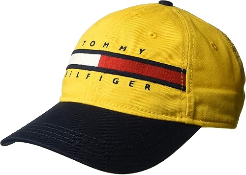 Tommy Hilfiger - Gorra Avery para hombre Manzana roja, Blanco Clásico, negro (Deep Black), Mezclilla/Racing Rojo, Brillo dorado/Blazer azul marino,