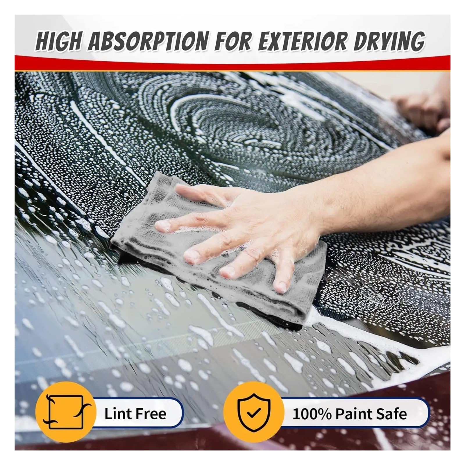 Thicken Microfiber Cleaning Cloths - Lint Free Reusable Towels for Car Windows and Household Cleaning 50PCS — view 4