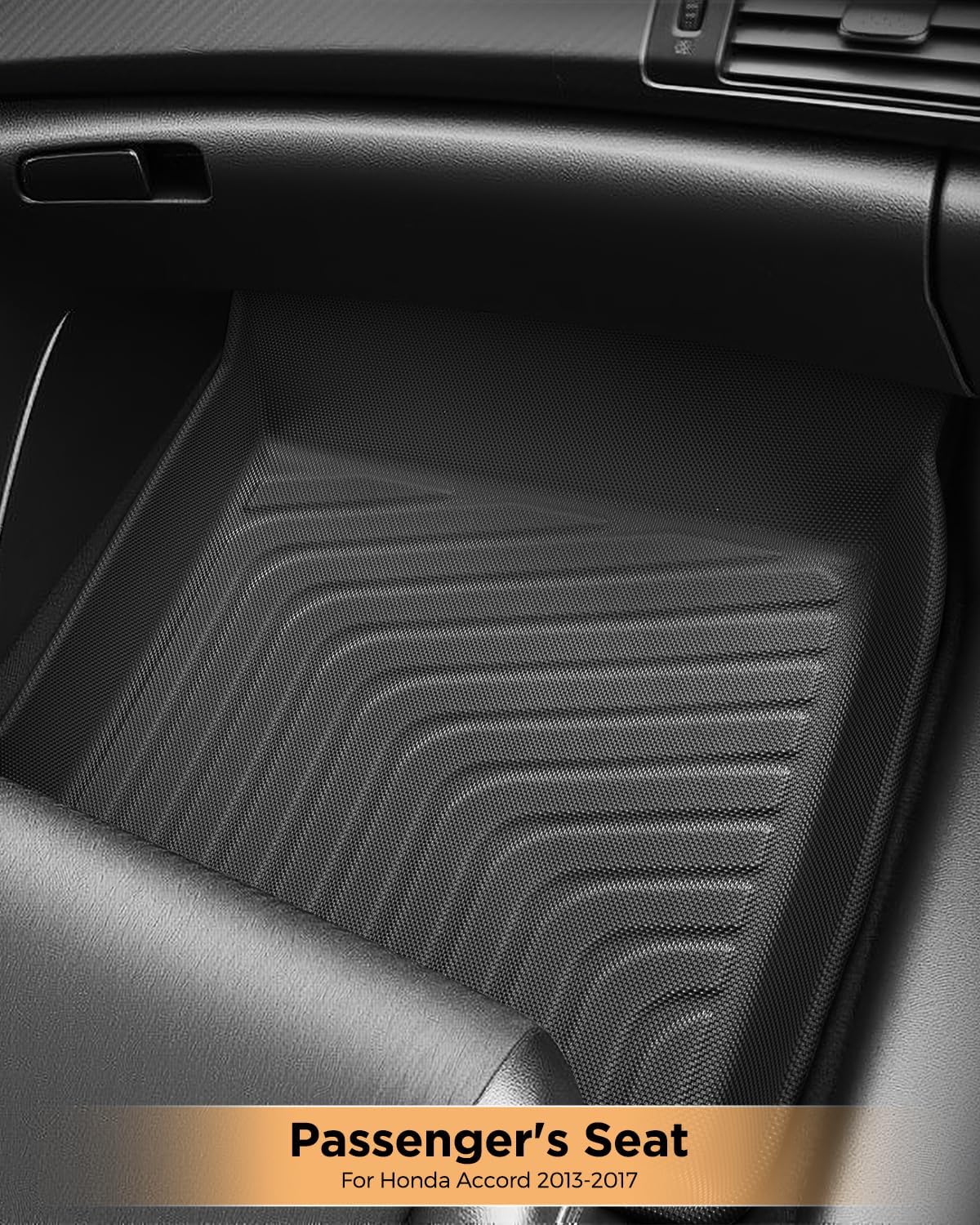 for Honda Accord Floor Mats 2013 2014 2015 2016 2017(Not for Coupe/Hybrid), 9th Gen for Accord LX/LX-S/Sport/EX/EX-L/Touring Heavy Duty TPE All Weather Waterproof Floor Liners Cargo Accessories - Image 4