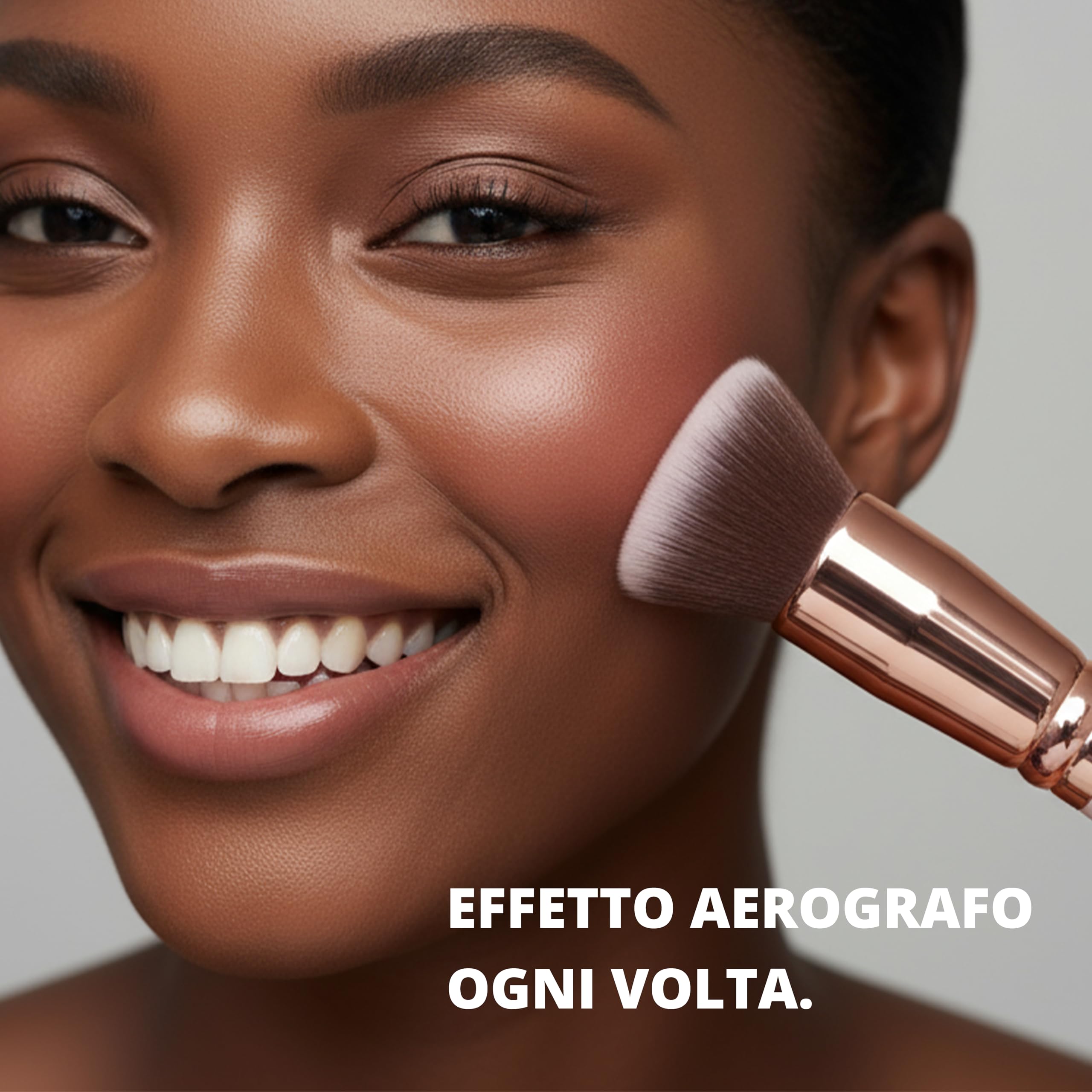 Pennello Fondotinta Liquido Trucco Cipria - Pennello Flat Top Kabuki Viso, Perfetto Per Foundation, Crema Minerale, Polvere - Setole Sintetiche Di Qualità Professionale