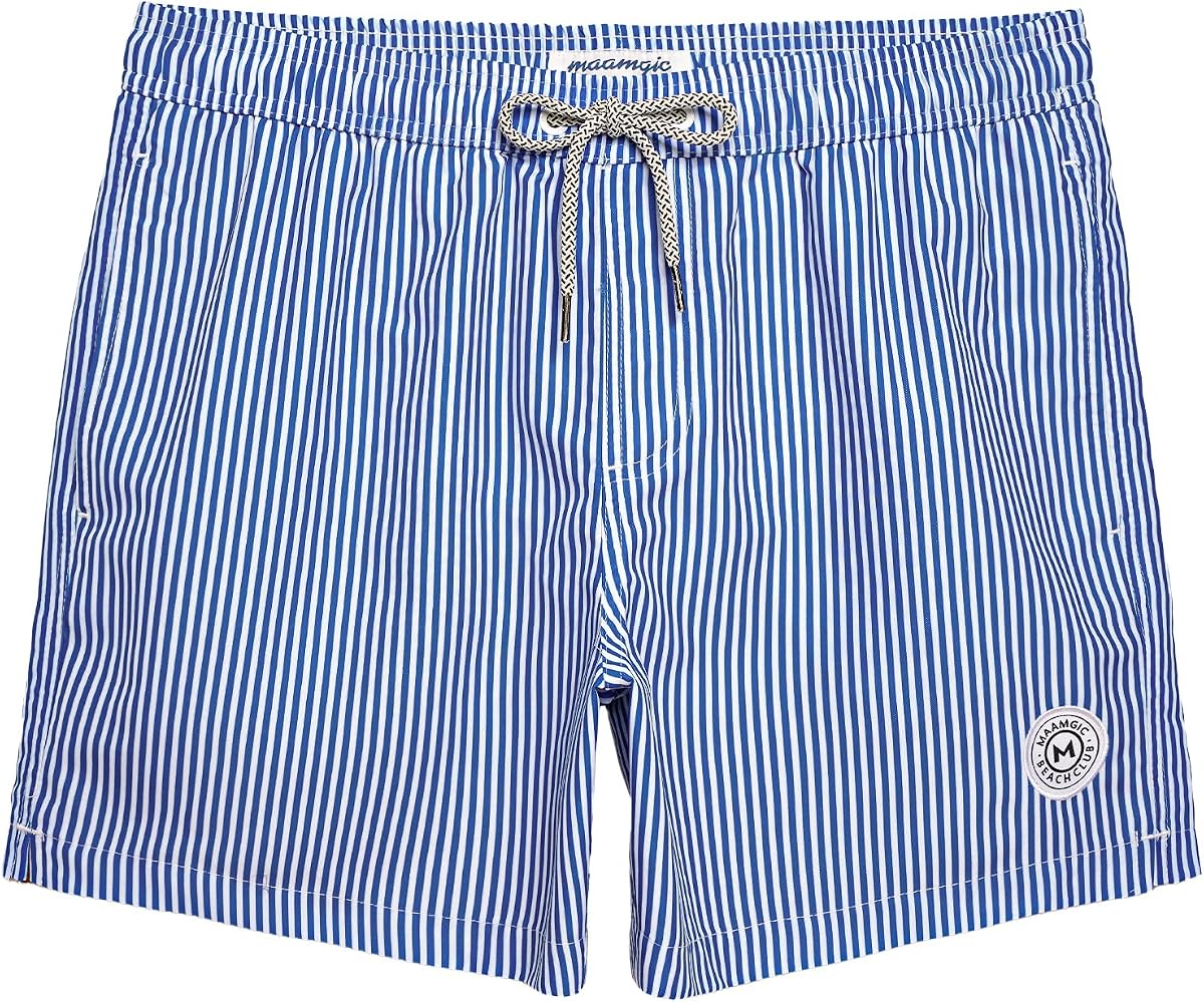 maamgic Mens Swim Trunks 5 Inch with Mesh Lining, Quick Dry Mens Bathing Suit, Swim Shorts for Swimming and Beach