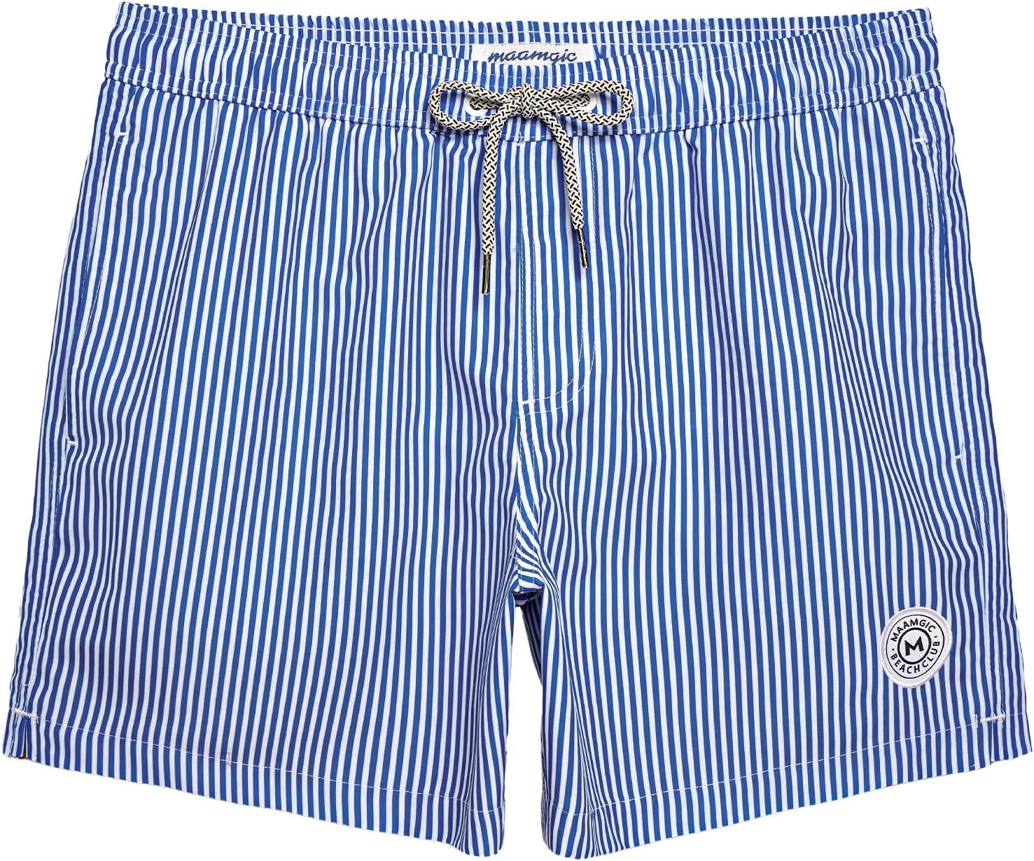 maamgic Mens Swim Trunks 5 Inch with Mesh Lining, Quick Dry Mens Bathing Suit, Swim Shorts for Swimming and Beach