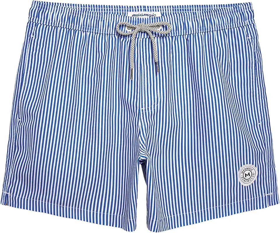 maamgic Mens Swim Trunks 5 Inch with Mesh Lining, Quick Dry Mens Bathing Suit, Swim Shorts for Swimming and Beach
