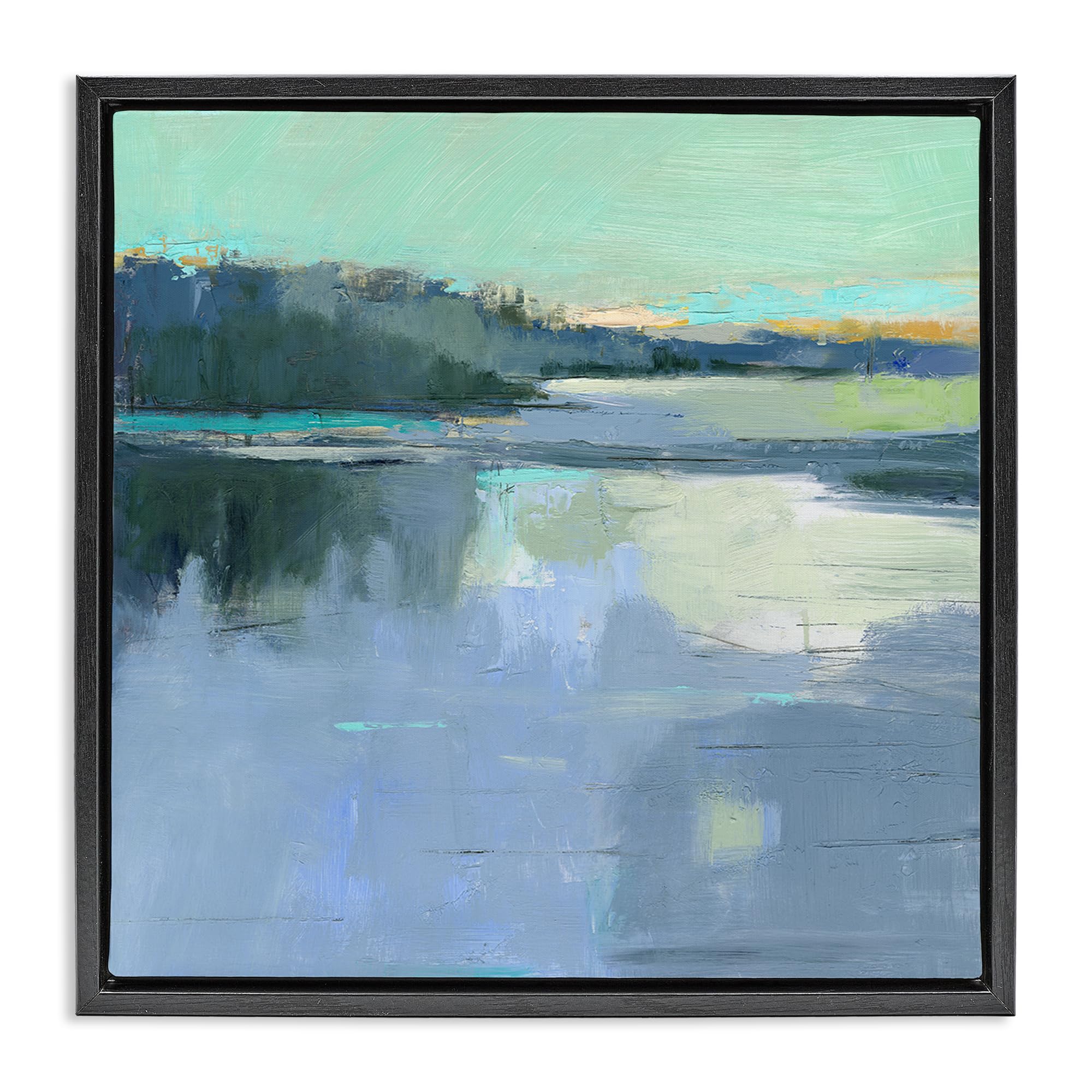 Stupell Industries Jet Black (Matte) 'Brave Boat Harbor'| Floating Frame Canvas Art
