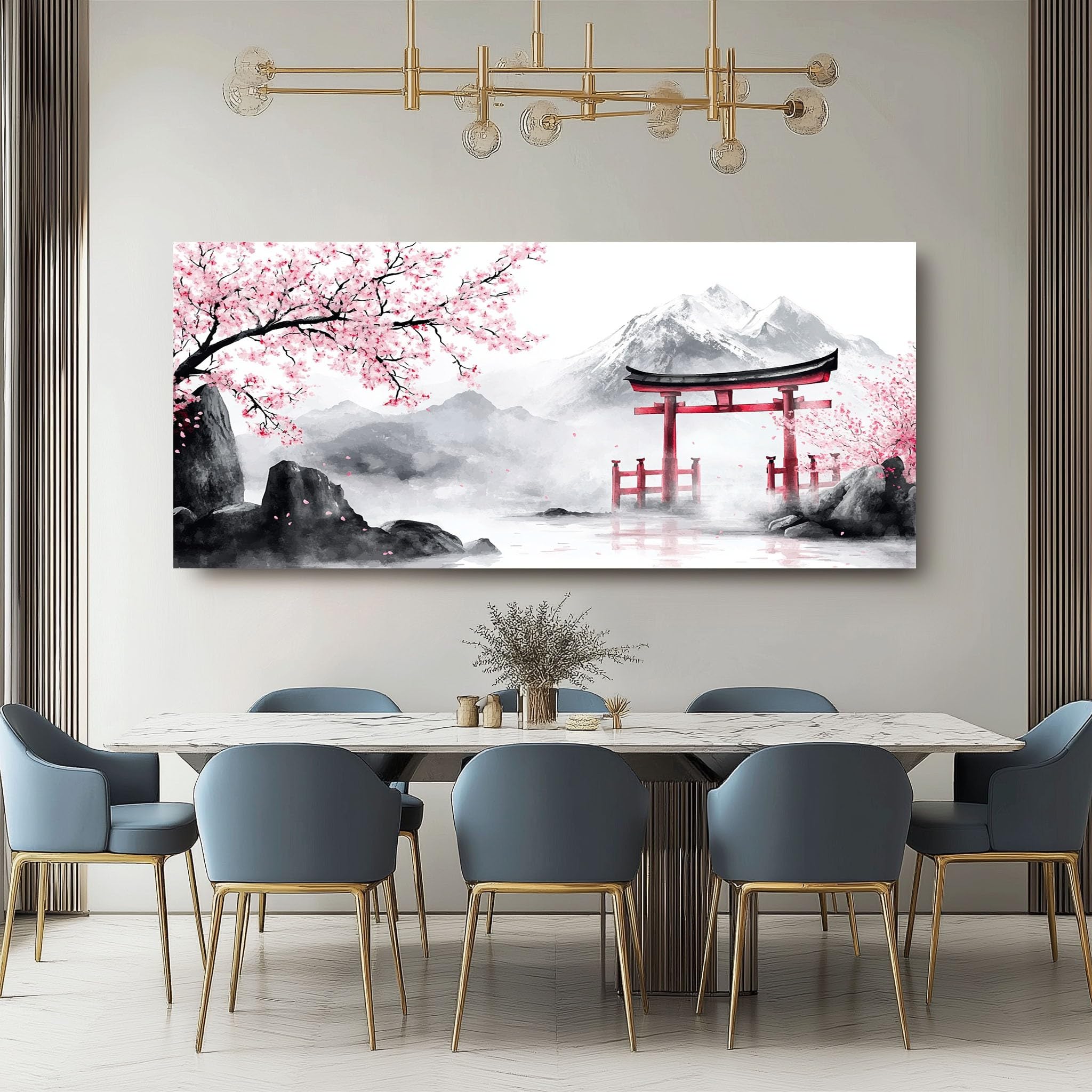 SKOEUI Grandi Quadri Moderni Soggiorno Sakura Giapponese Quadro con Cornice