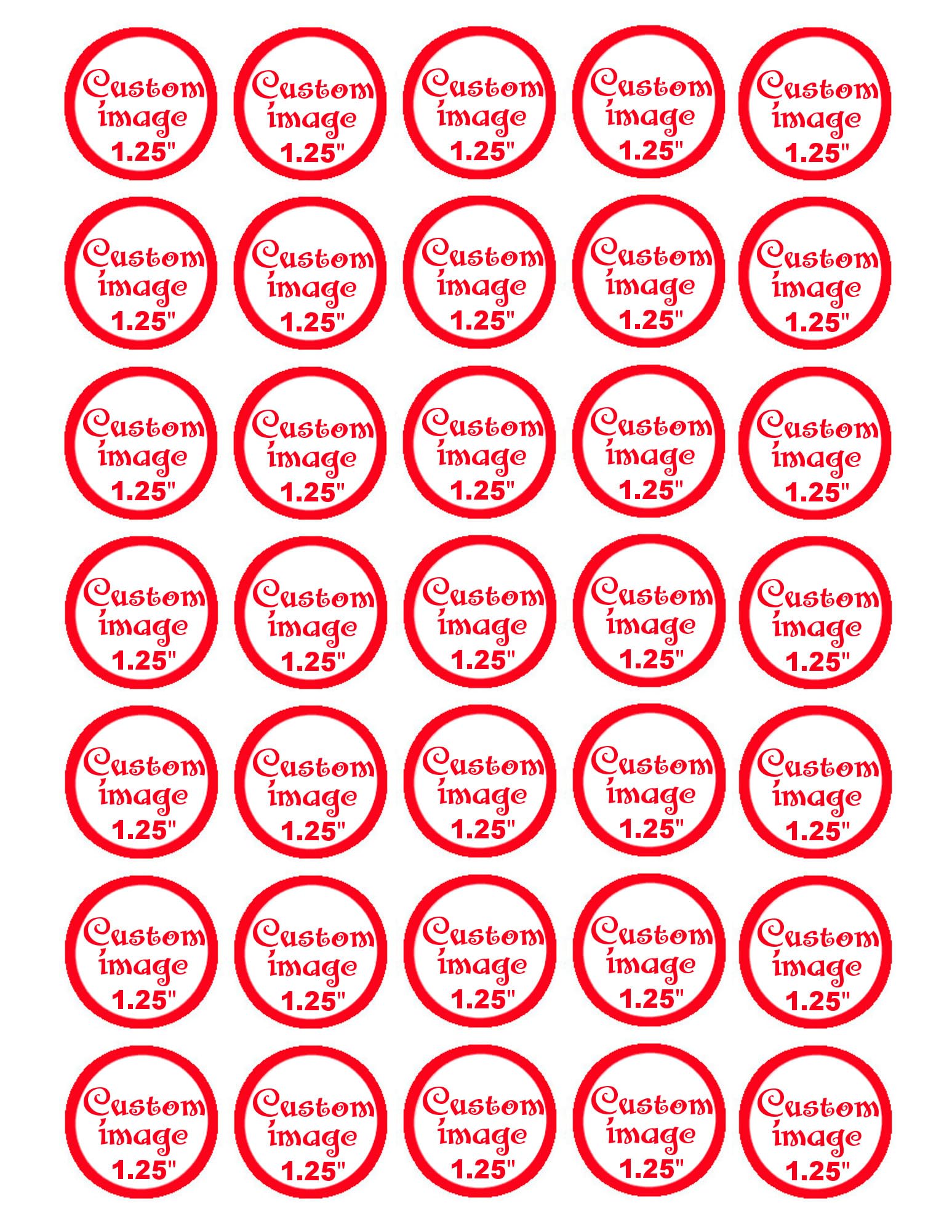 Galimeli Custom Edible Topper Image - Create & Personalize Your Own Logo or Photo - 1.25" Round - 35 Per Sheet - Multicolored - Perfect for Multiple