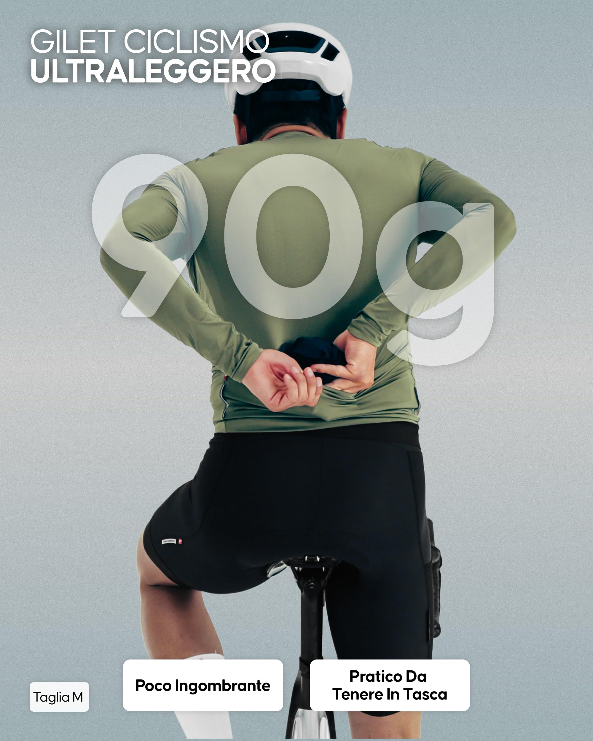 DANISH ENDURANCE Gilet da Ciclismo Uomo, Gilet Bici Uomo Antivento e Traspirante, Leggero e Ripiegabile