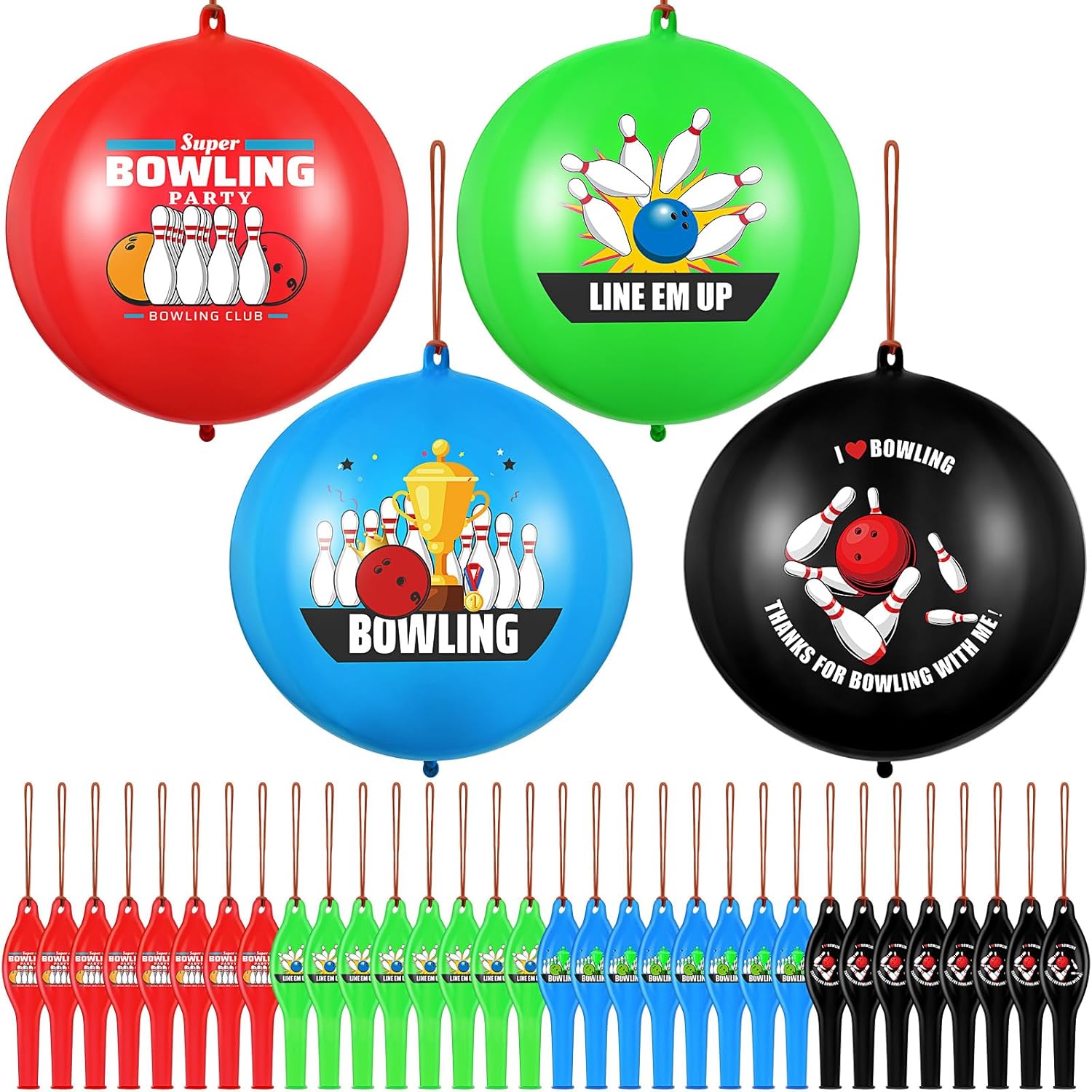 32 Pcs Bowling Balloons Birthday Party Supplies Decoration
