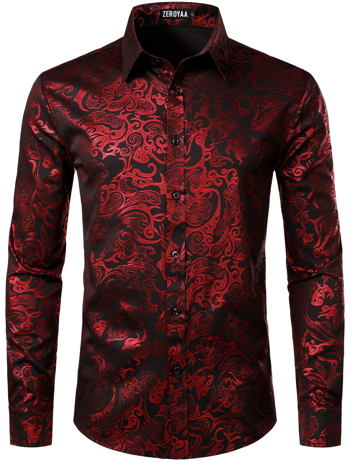ZEROYAA Men's Luxury Gold Prom Design Slim Fit Long Sleeve Button up Party Dress Shirts - Review, Price and Buying Guide