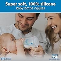 Vista 19 de Dr. Brown’s - Tetina para biberón de cuello ancho, flujo natural nivel 1, flujo lento, 100% silicona, paquete de 2, 0m+