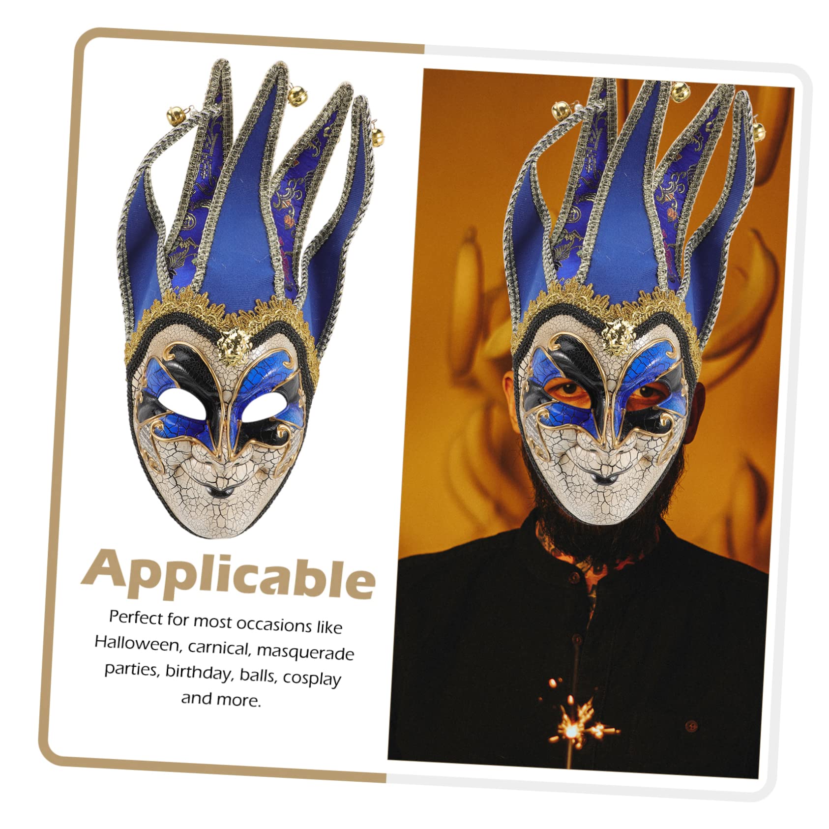 VALICLUD Masque Décoratif Homme Bleu Ps pour Fête Halloween, Festival