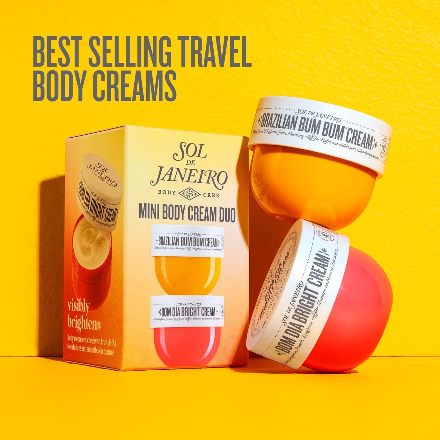 Sol de Janeiro Mini Body Cream Trial Set - Travel Size Set - Beauty Minis - Brazilian Bum Bum Cream & Bom Dia Bright Cream - 2 Piece Set 25 mL - $24 Value - Image 5