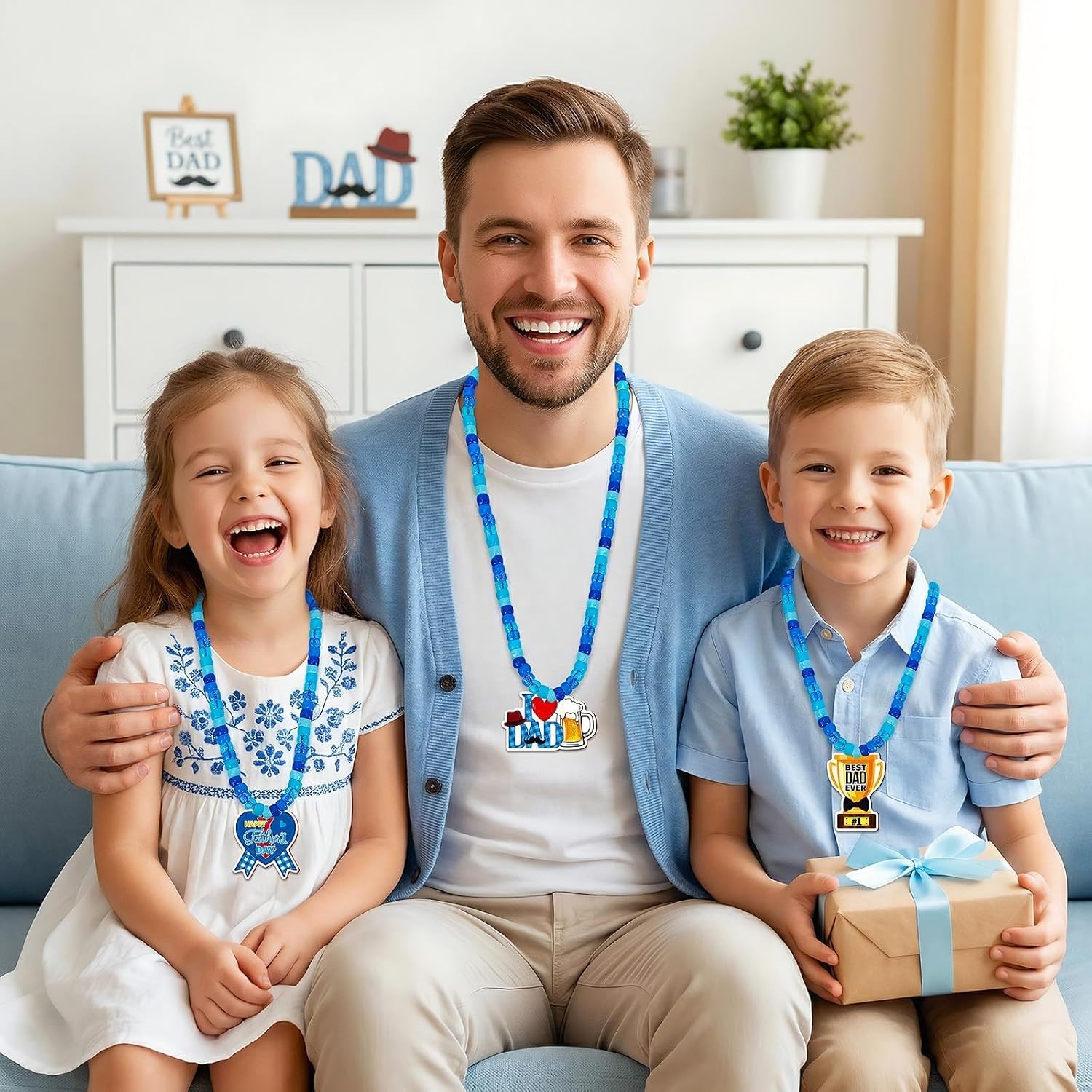 DTOFOOT 24 Set Fathers Day Crafts for Kids Bulk Beads Necklace Making Kit image 4