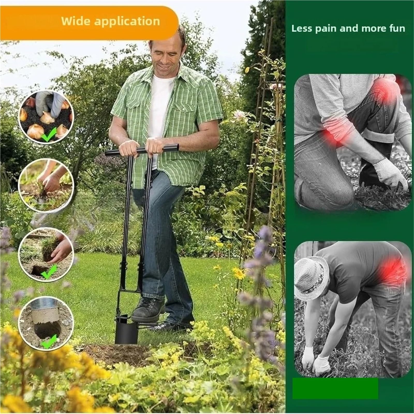 Trapiantatore Manuale Piantine Piantare piantatrice di piantine Attrezzo da giardinaggio Dispositivo for trapiantare mais vegetale e supplemento Campionatore terreno for