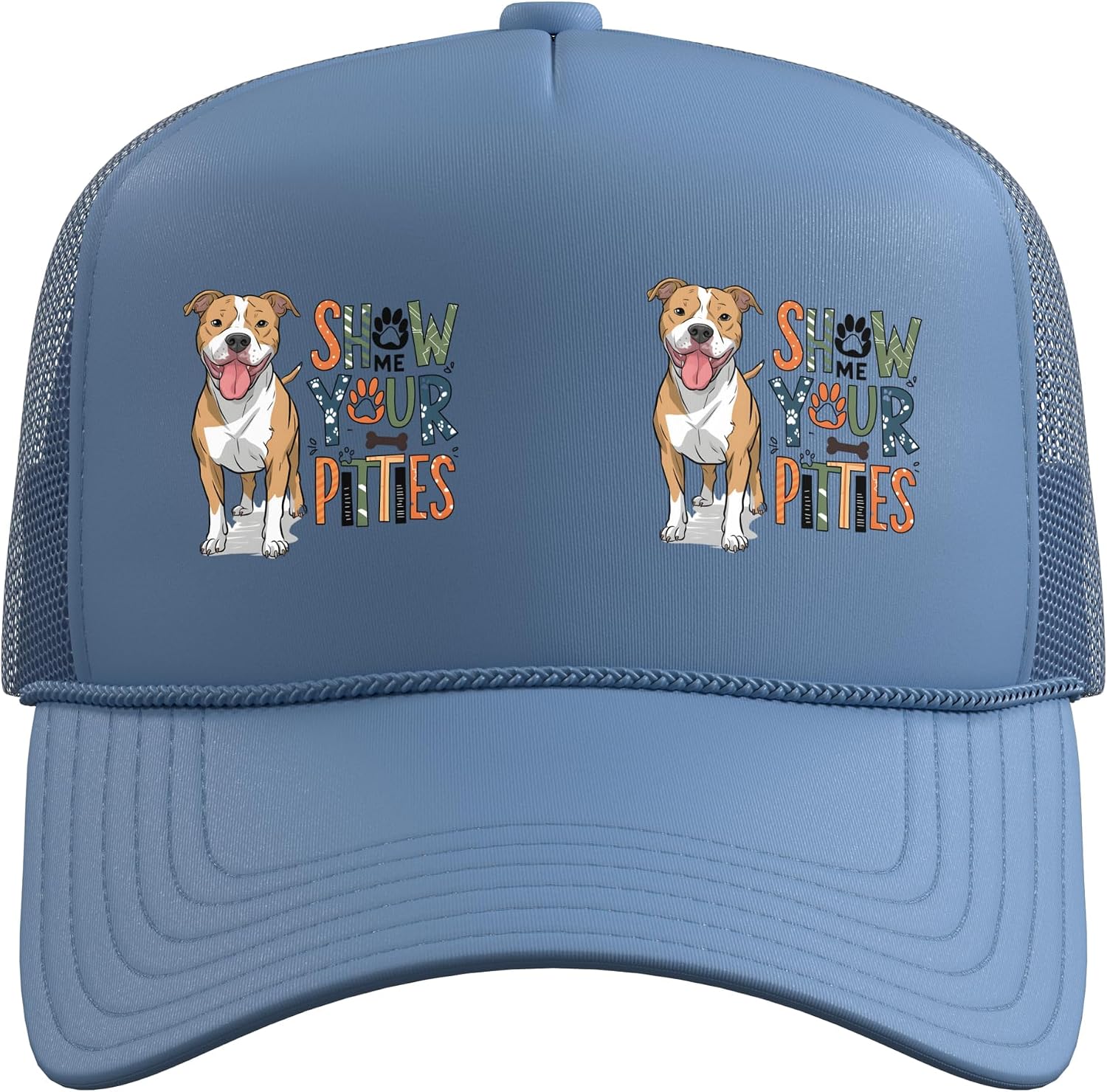 Show Me Your Pitties Dog Pet Paw Lover Funny Saying Trucker Hat with Adjustable Mesh Back image 2