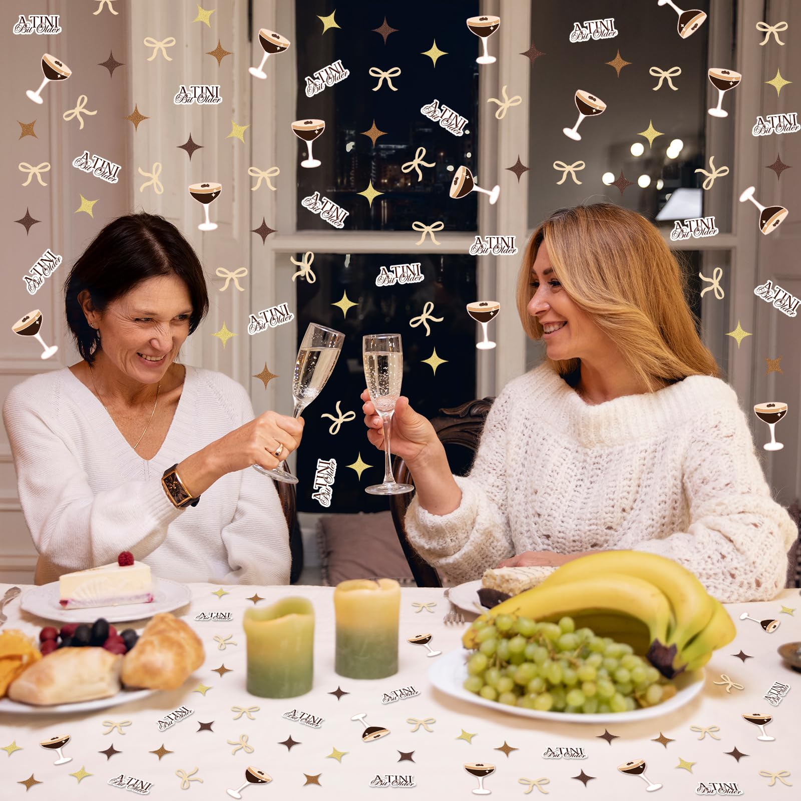 Whaline 300 Stück Espresso-Martini-Tischkonfetti, ein Tini-Bit, ältere Konfetti-Tischaufsätze für Geburtstag, Junggesellinnenabschied, Brautparty, Party-Dekoration