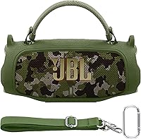 Vista 13 de Funda de silicona compatible con JBL Charge 5 Altavoz Bluetooth portátil impermeable (Cubierta de silicona rosa)