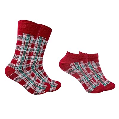 Mint & Oak Couple Socks - Printed Twining Socks for Men & Women, Twinning Fun Print Matching Set of 2 | Christmas & Secr