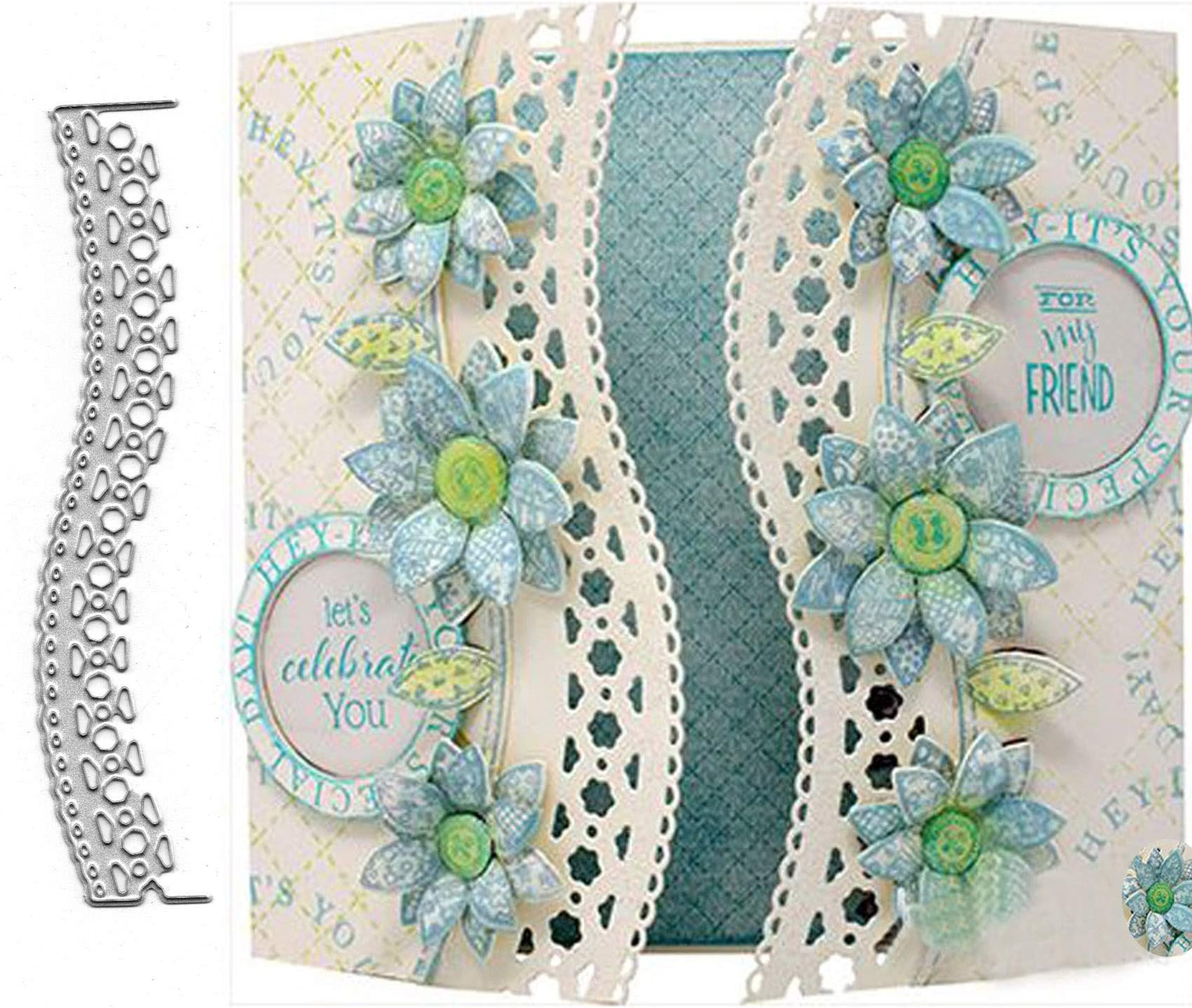 Wave Stripe Border Metal Cutting Die Cuts, Stripe Wave Frame Border Stencils DIY Crafts Cards Cutting Dies Cuts for DIY Embossing Card Making Photo Decorative Paper Dies Scrapbooking