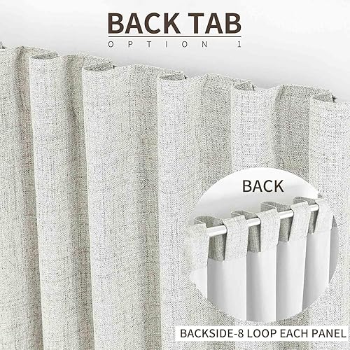 Miniatura 3 de Joydeco Juego de 2 paneles de cortinas de lino de 84 pulgadas de largo, 100% opacas, cortinas largas para dormitorio, sala de estar, cortinas de