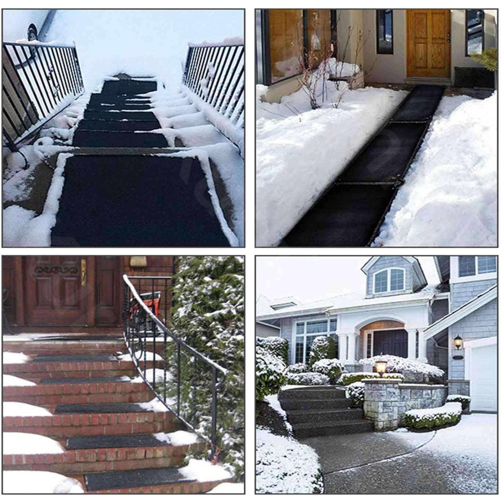 Tapis chauffants de fonte de neige, tapis de fonte de neige antidérapants en PVC pour l'extérieur, 120 V et protection contre la glace pour les zones difficiles d'accès, vitesse de chauffe de 7,6 cm/