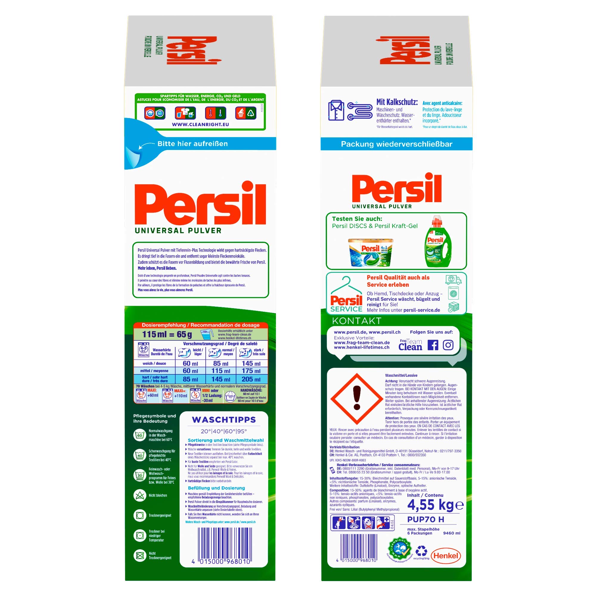 Persil Uniwersalny proszek do prania (70 cykli prania), środek piorący do czystego prania i higienicznej świeżości w pralce, efektywny od 20°C do 95°C