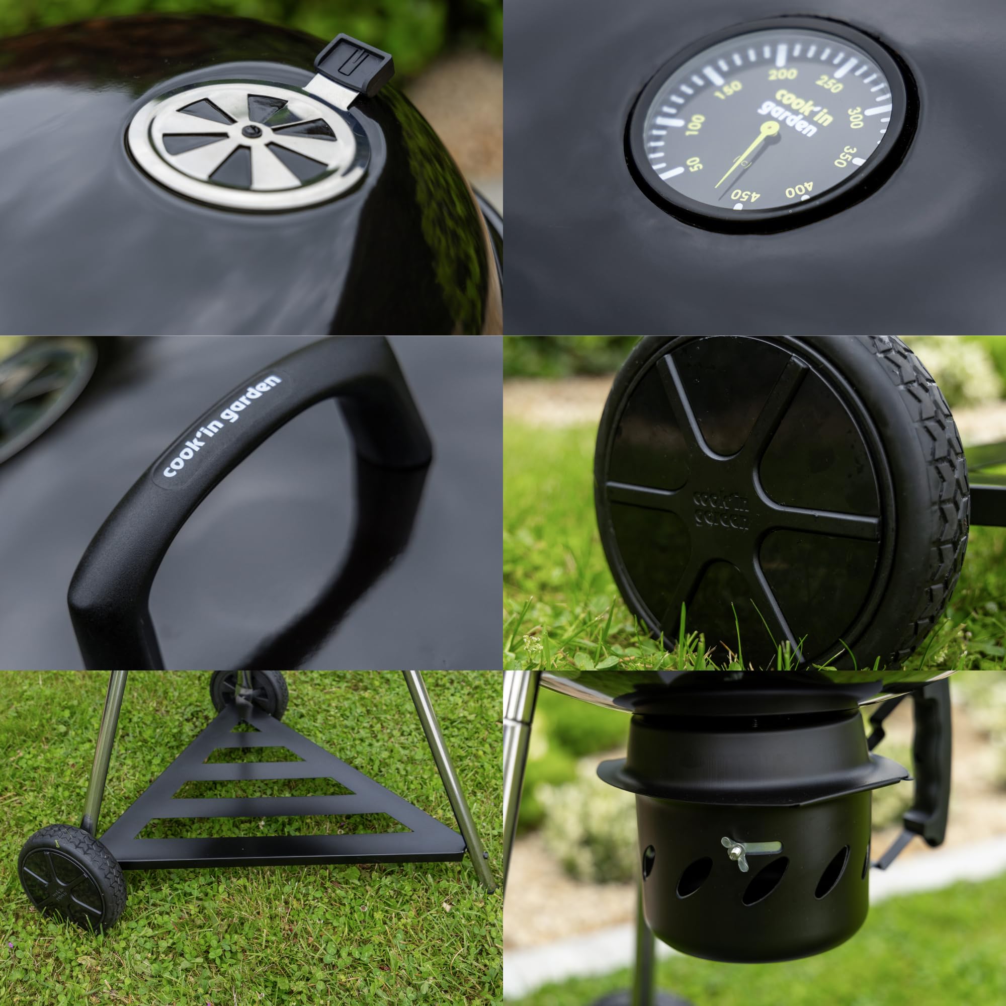 CH041T - Barbecue a carbone 54,5 cm, colore: Nero