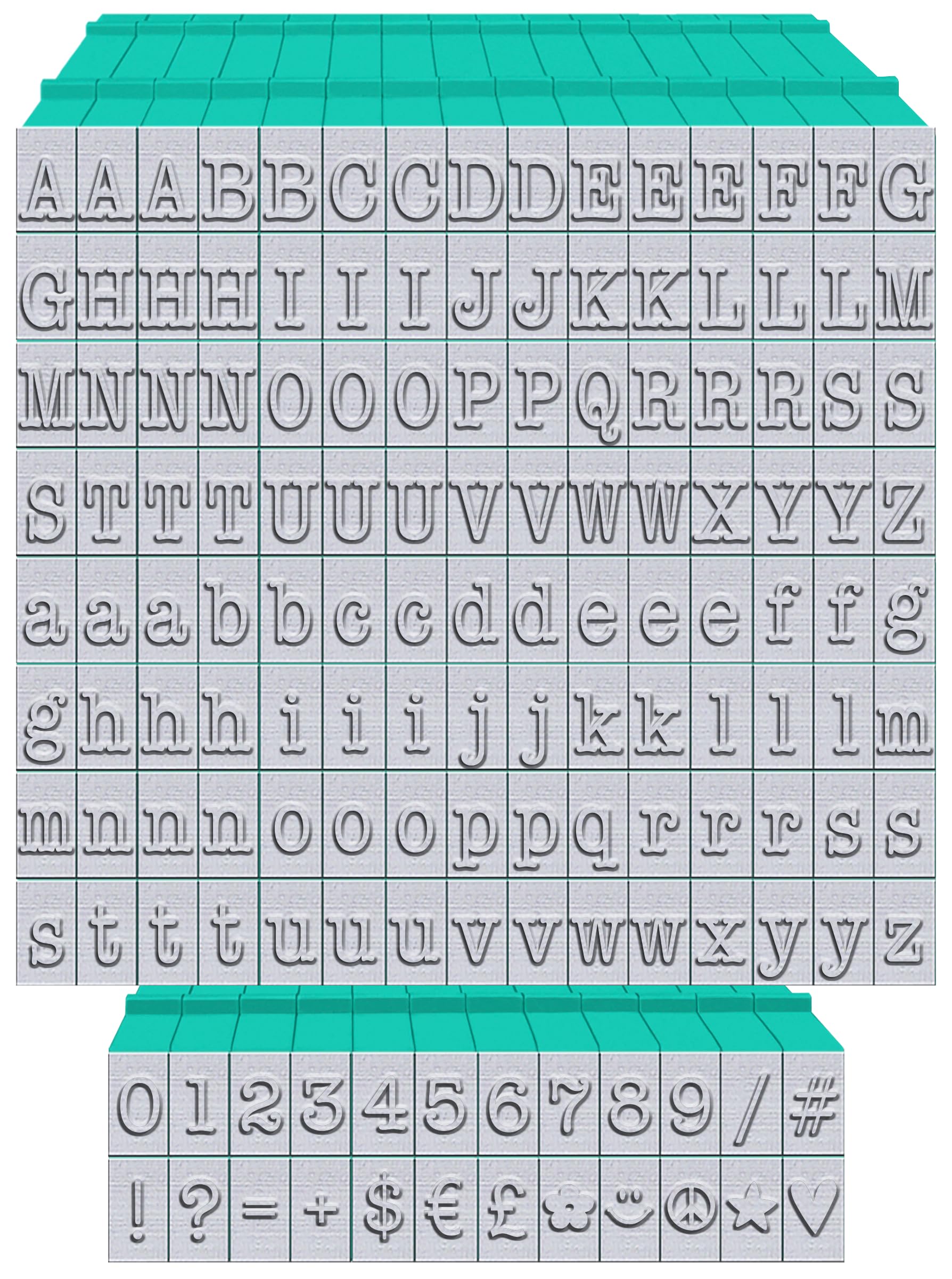 PEGZ V2 Alphabet-Stempel, amerikanische Schreibmaschine, 0,6 cm, mittlere Größe, 150 Stück