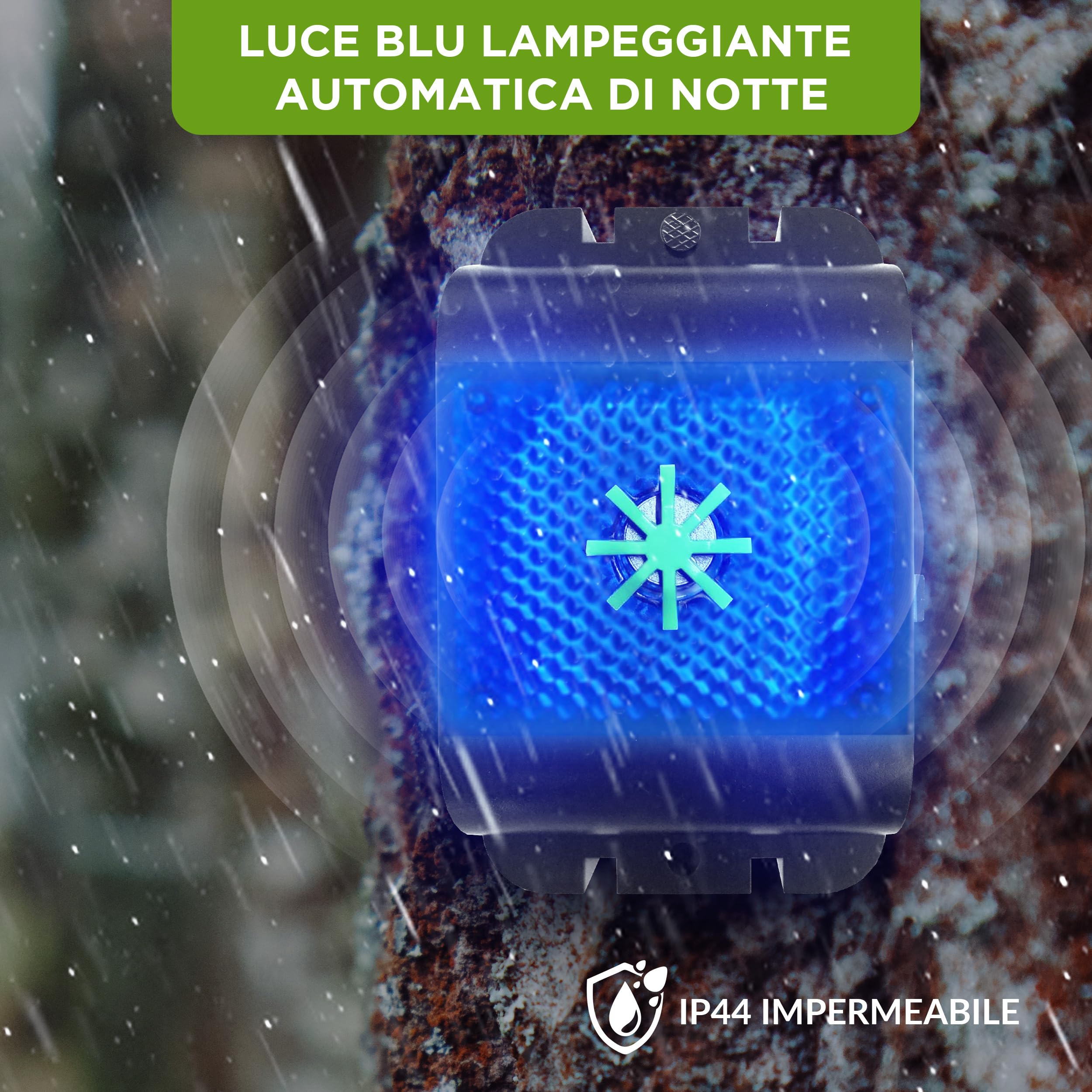ISOTRONIC repellente topi ultrasuoni ratti dissuasore parassiti luce LED blu deterrente senza veleno trappola portata 40m² 2 unità efficace interno casa soffitta garage giardino protezione difesa