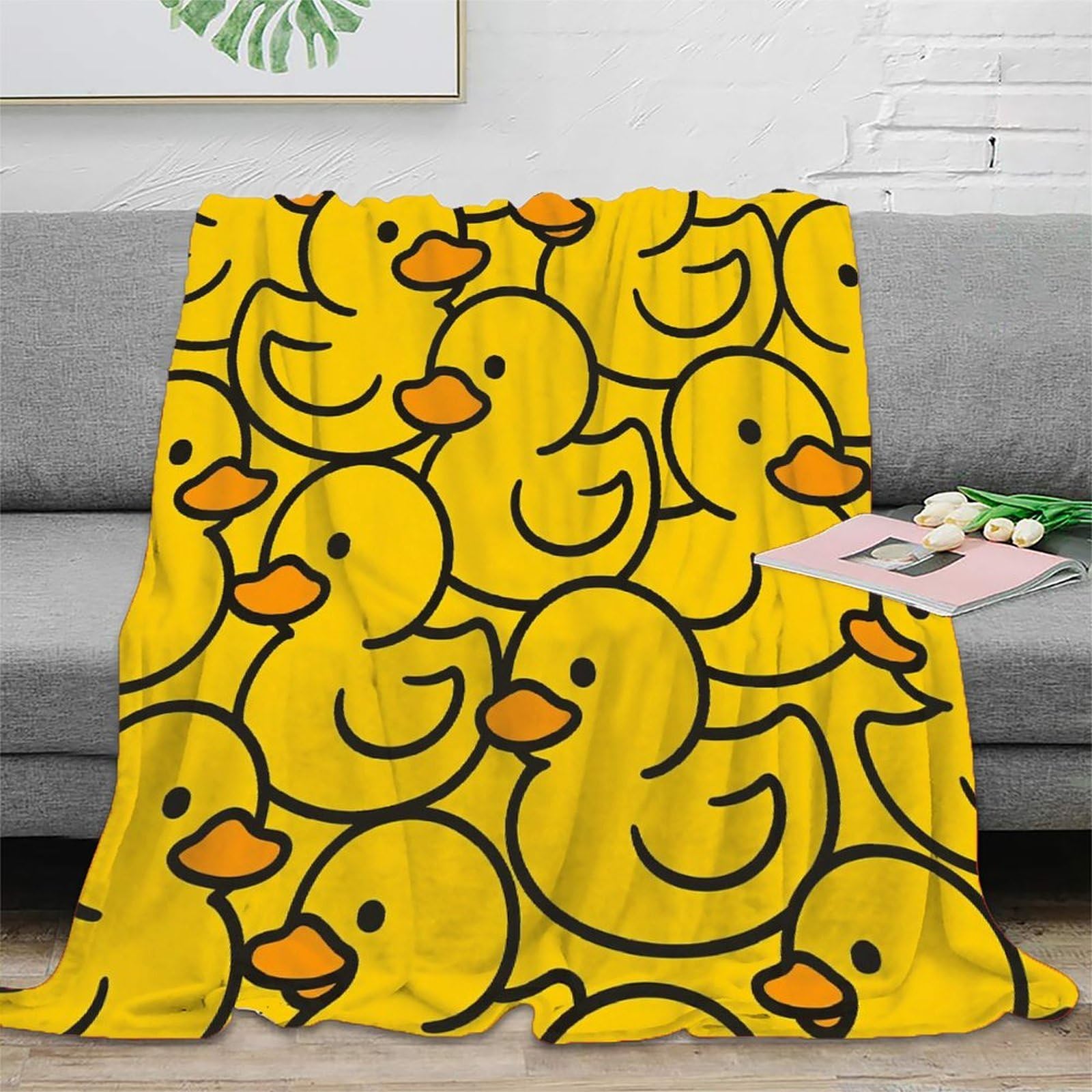 Plaid de salon pour familles et enfants à motif canard 3D