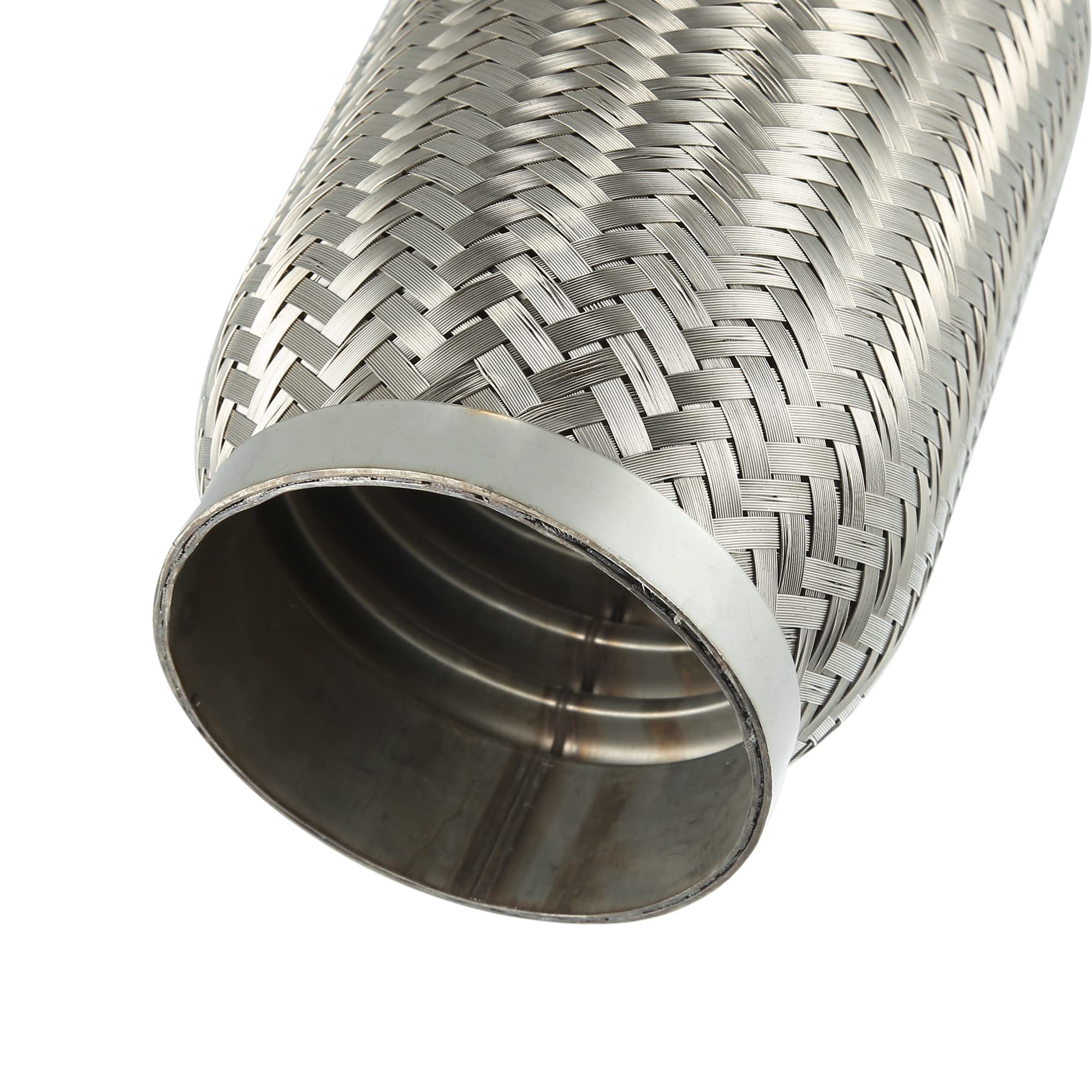 sourcing map Tubo Flexible De Escape Plateado 1Pc Para Coche | Acero Inoxidable, Plateado, 90Mm Diámetro Interior, 300Mm Longitud, Aislamiento De Ruido, Aliviar Vibración, Universal