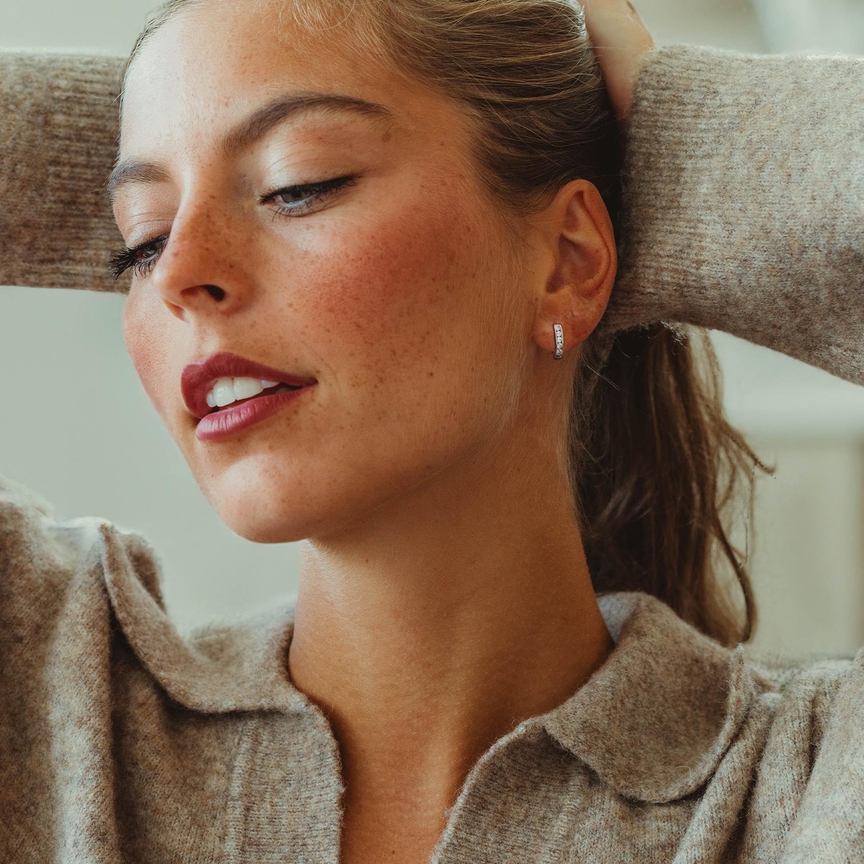 Creolen Silber Damen 925 klein Ohrringe echt Geschenk für Frauen Freundin | Schmuck Liebe Sie nickelfrei Modeschmuck Damenohrringe silberne kein Edelstahl Kreolen Klappcreolen dünne