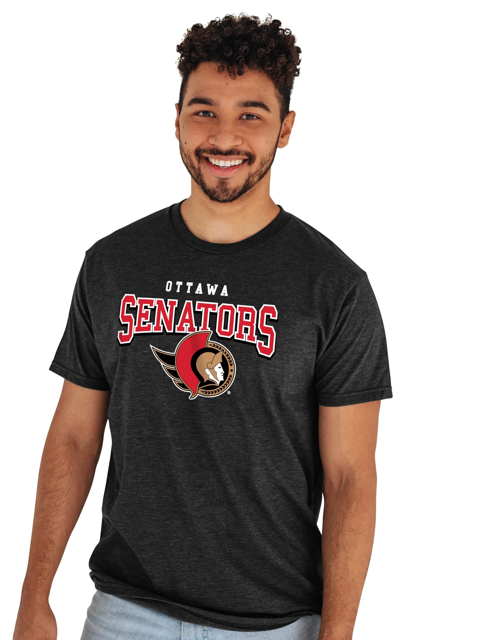 Blue 84 Officially Licensed NHL T-Shirt Heather Black
